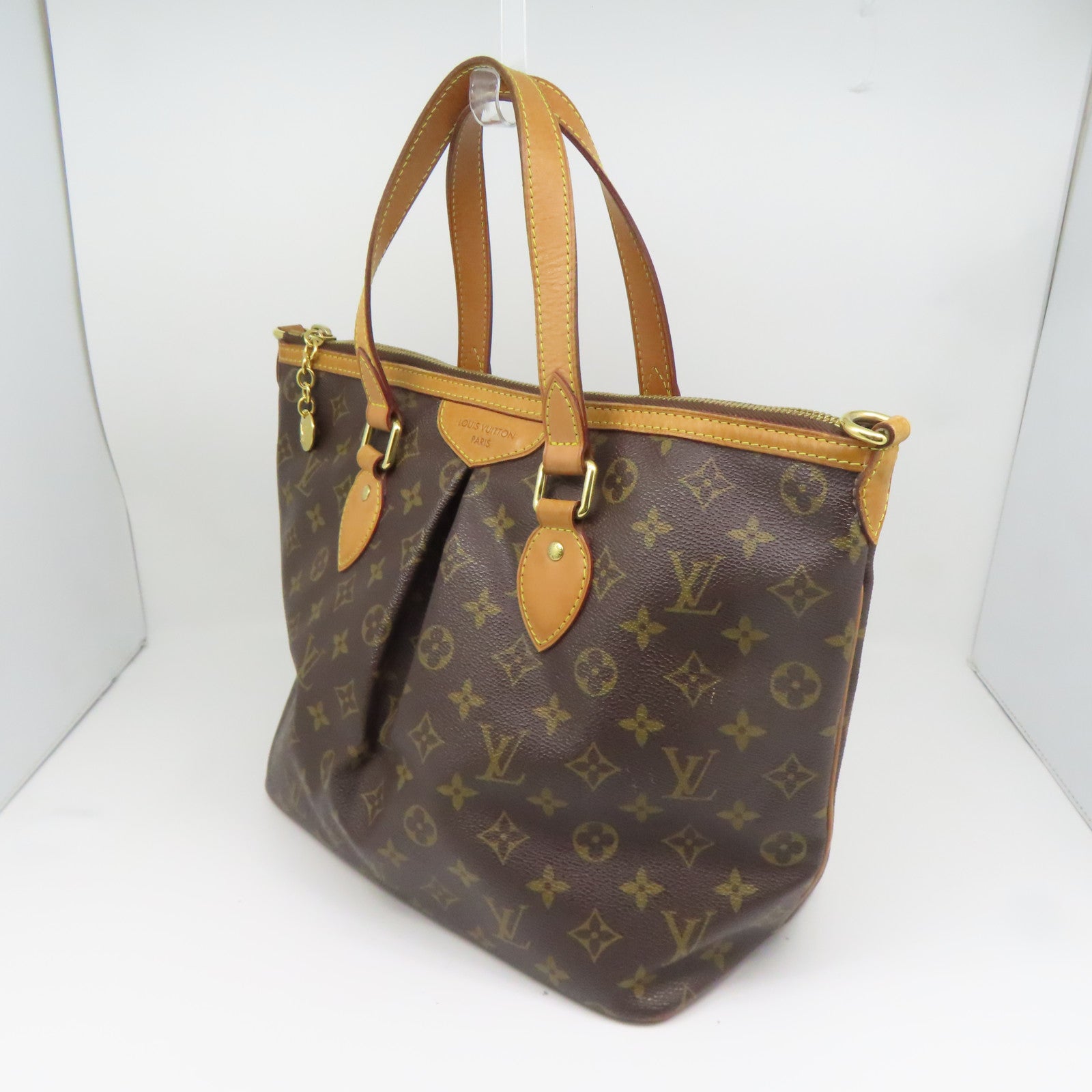 LOUIS VUITTON Monogram Palermo PM金扣手挽袋啡色