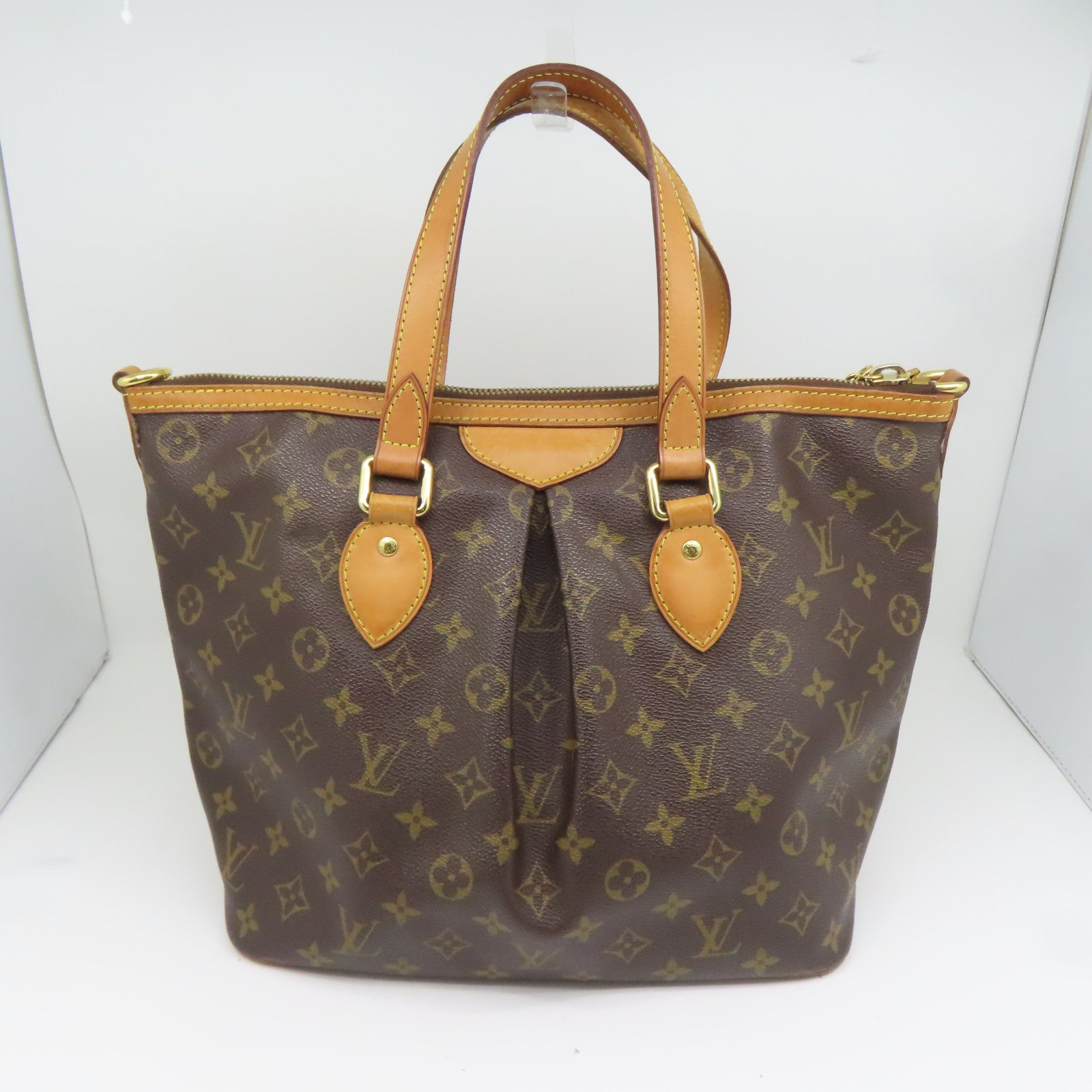 LOUIS VUITTON Monogram Palermo PM金扣手挽袋啡色