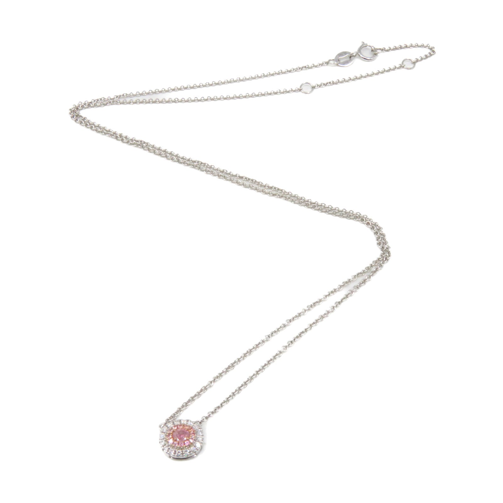 JEWELRY [Sharp Discount] 18K White Gold/0.06ct Pink Diamond/0.141ct Diamond Pink Diamond Necklace