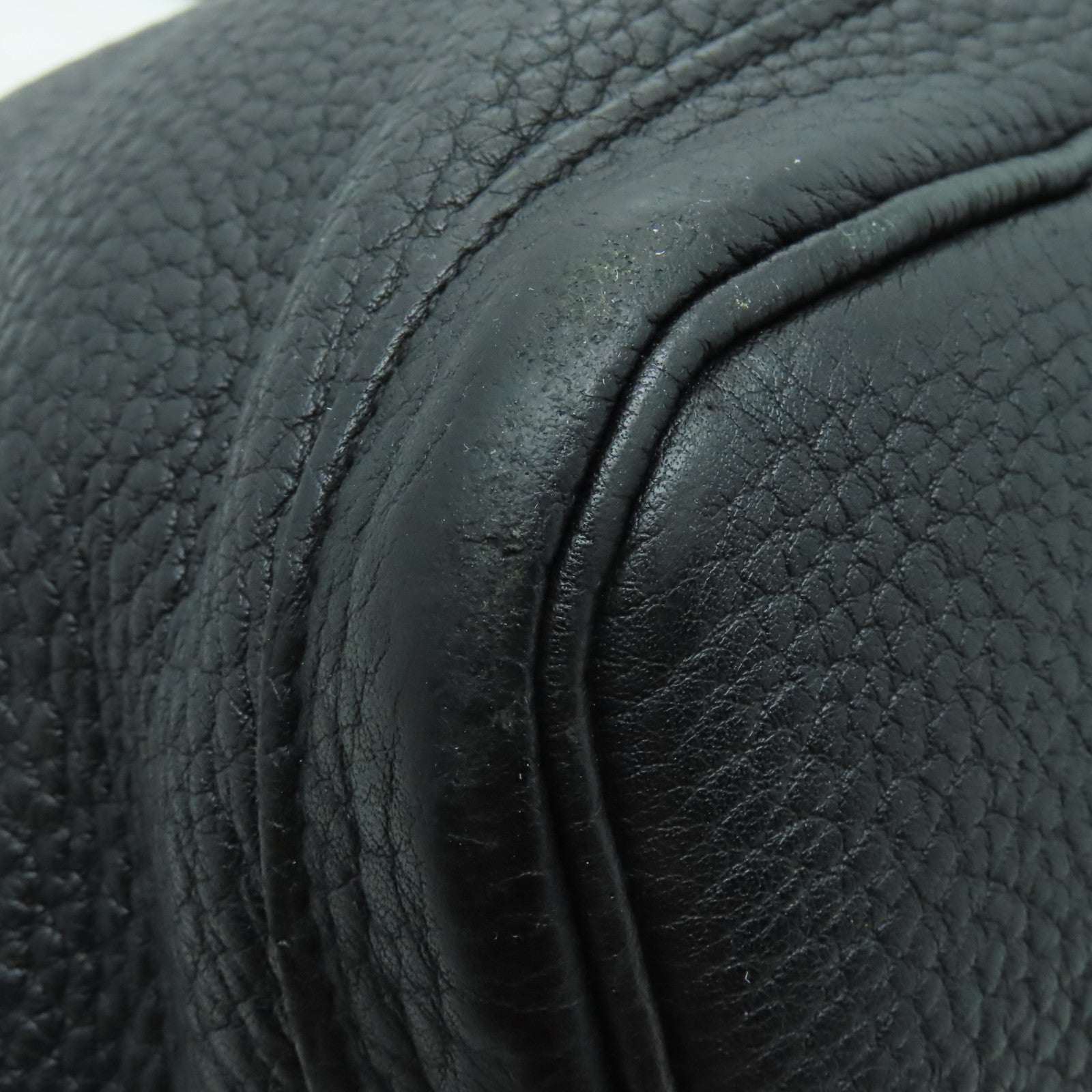 HERMES Negonda皮革Garden Party PM銀扣手挽袋Noir黑色