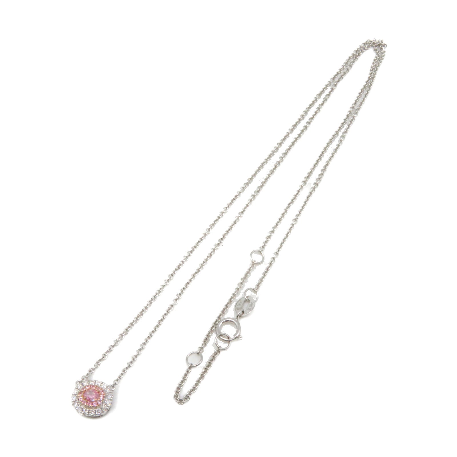 JEWELRY [Sharp Discount] 18K White Gold/0.06ct Pink Diamond/0.141ct Diamond Pink Diamond Necklace