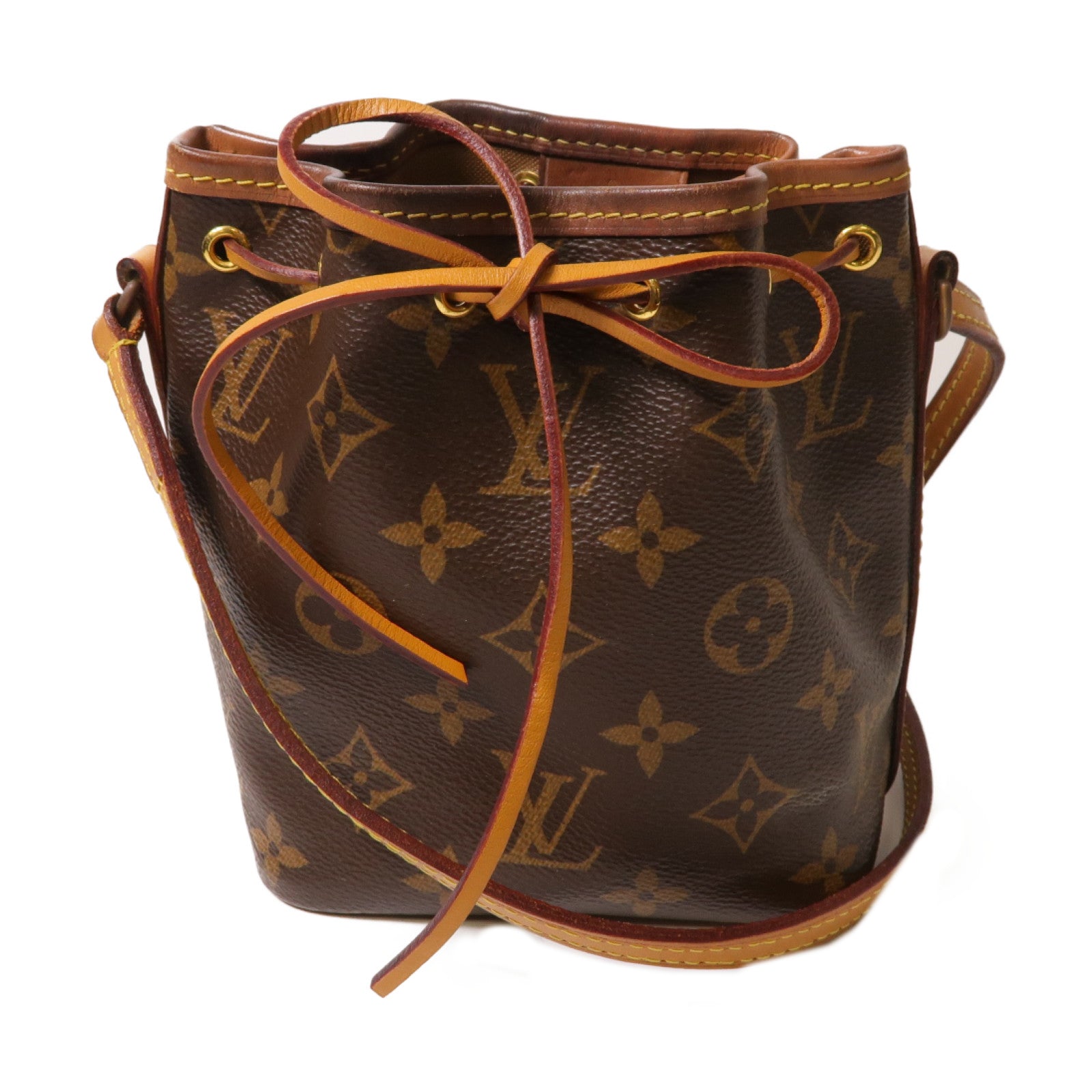 LOUIS VUITTON Monogram Nano Noe金扣肩背袋啡色