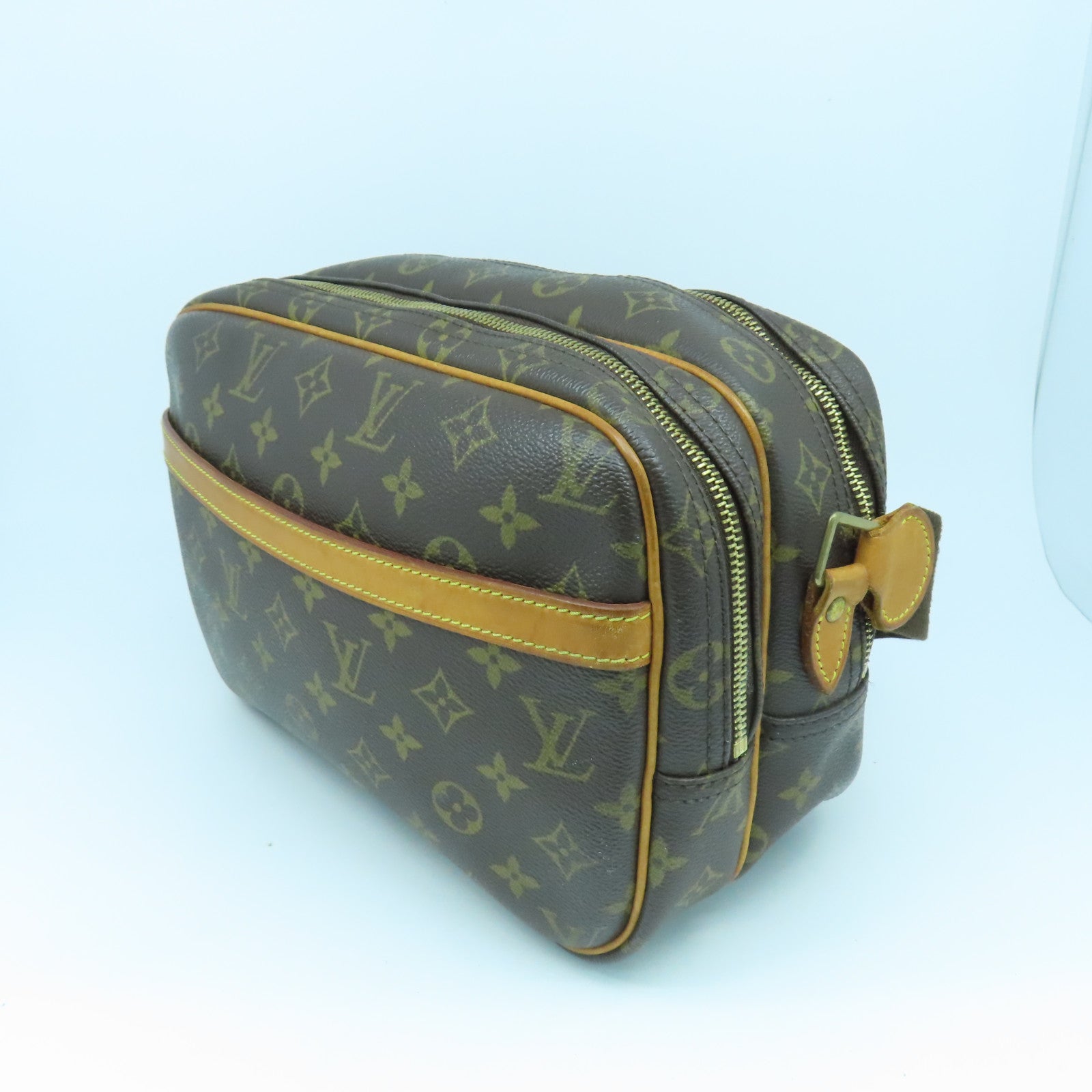 LOUIS VUITTON Monogram Reporter金扣肩背袋啡色
