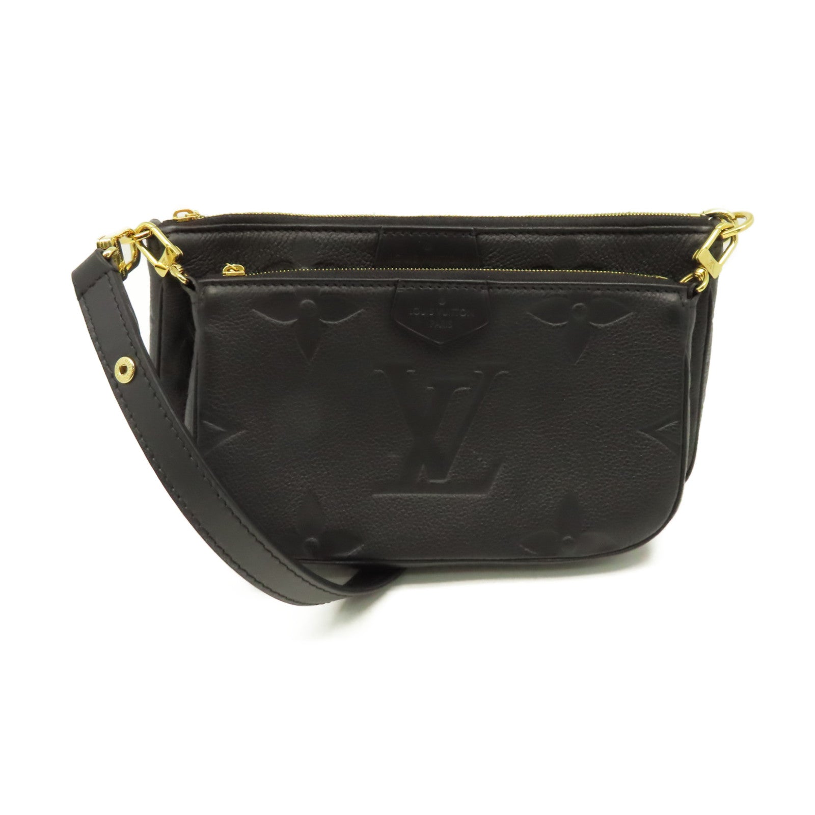 LOUIS VUITTON Monogram Empreinte Multi Pochette Accessories Shoulder Bag肩背袋黑色