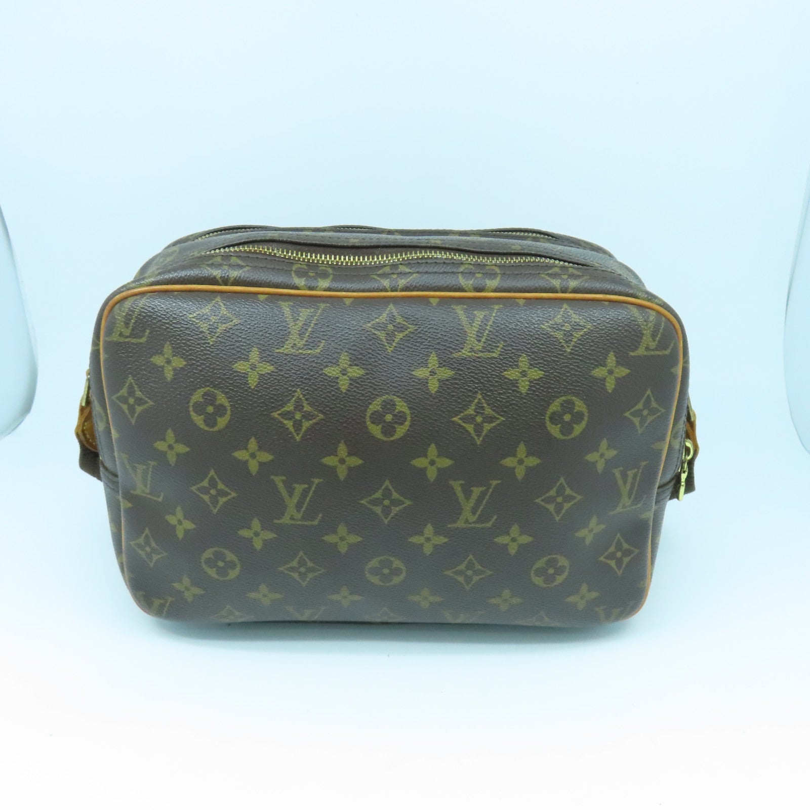 LOUIS VUITTON Monogram Reporter金扣肩背袋啡色