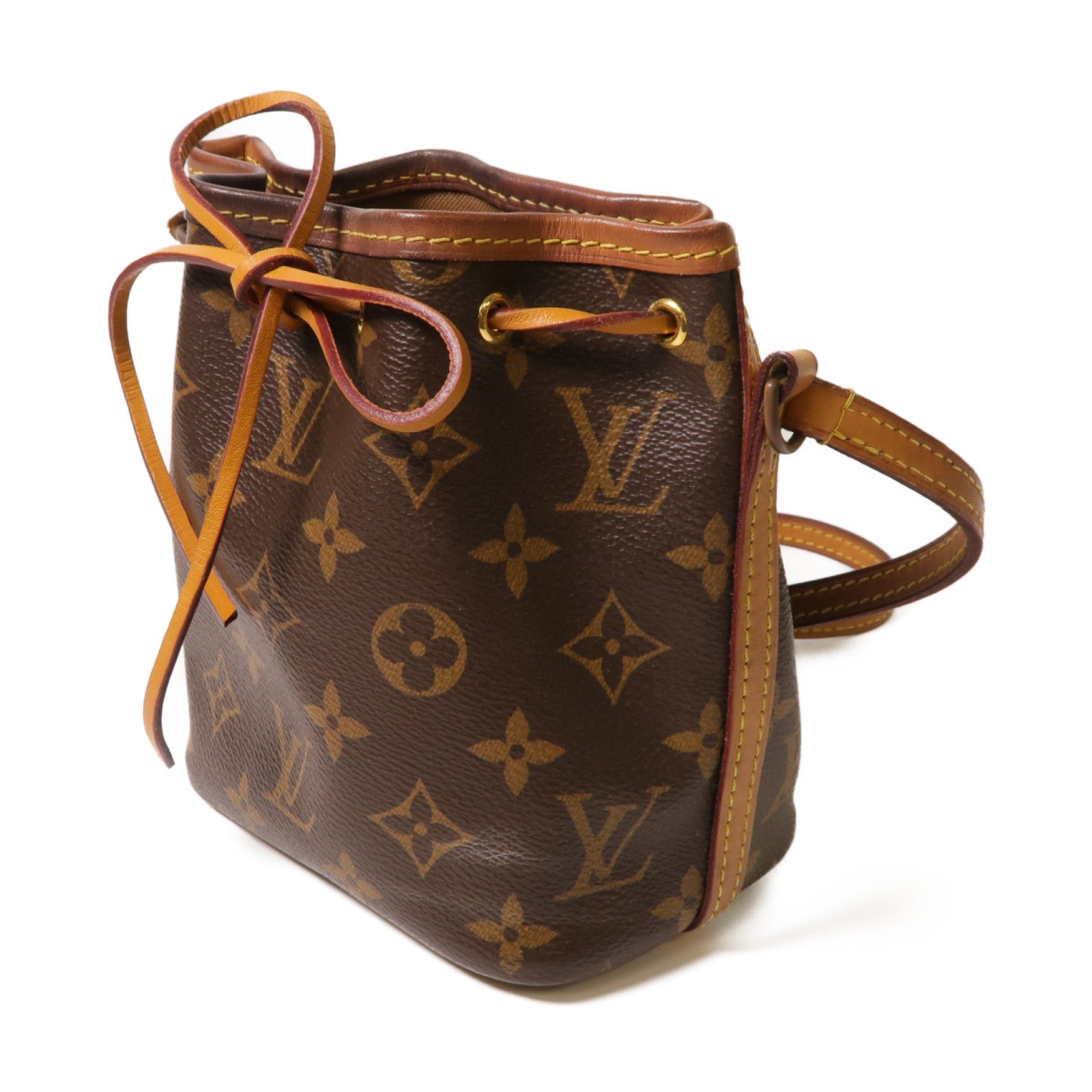 LOUIS VUITTON Monogram Nano Noe金扣肩背袋啡色