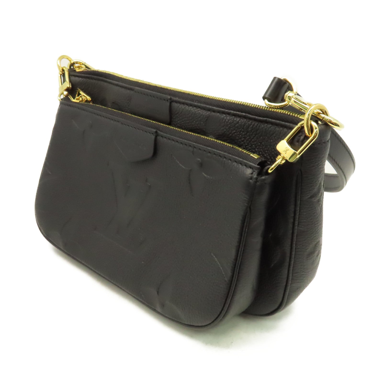 LOUIS VUITTON Monogram Empreinte Multi Pochette Accessories Shoulder Bag肩背袋黑色