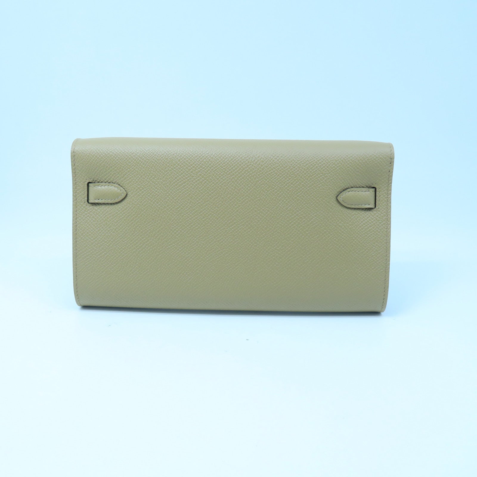 HERMES Epsom Leather Kelly To Go Gold Buckle Long Wallet Milk Tea/Mallow Purple