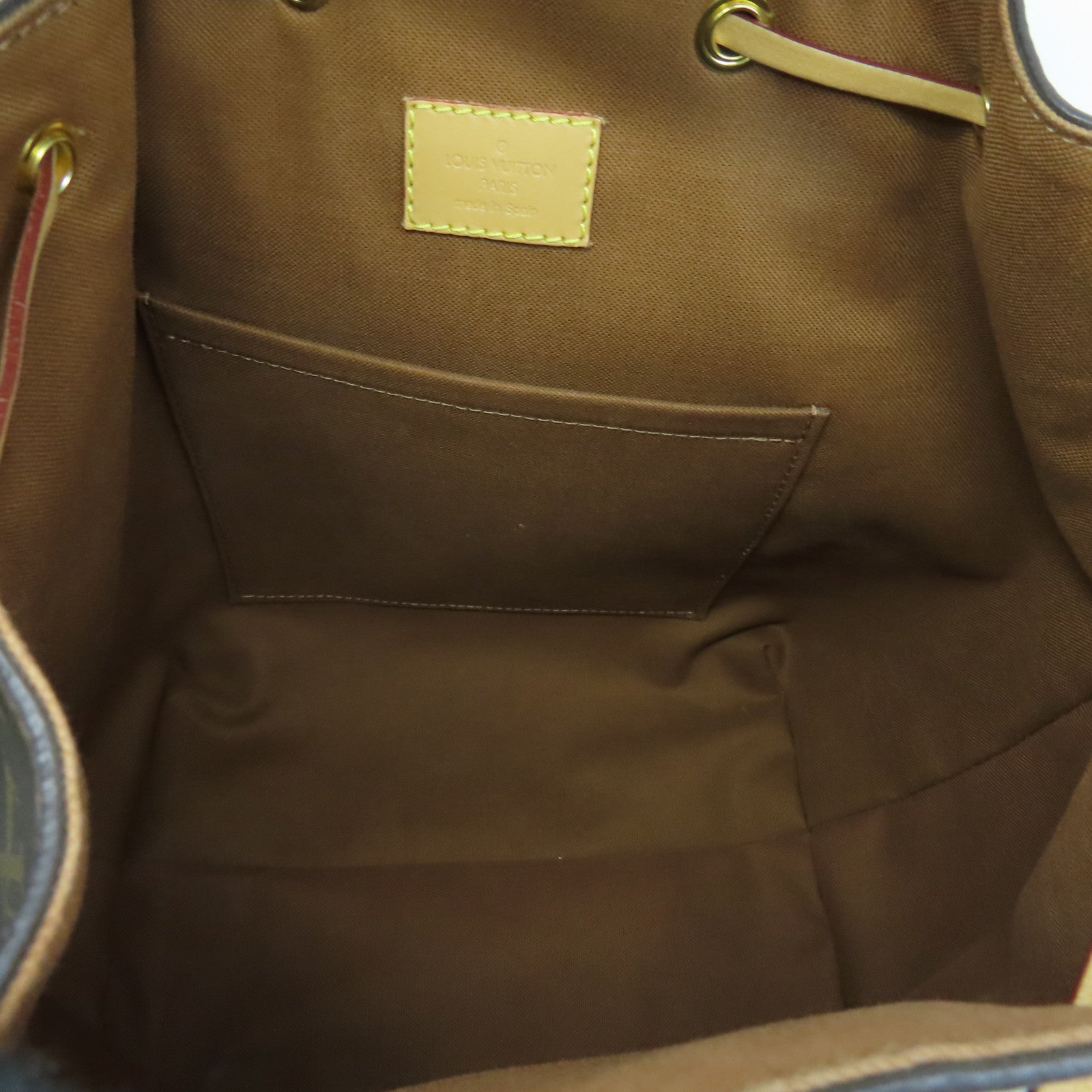 LOUIS VUITTON Monogram Montsuris PM Gold Buckle Backpack Brown