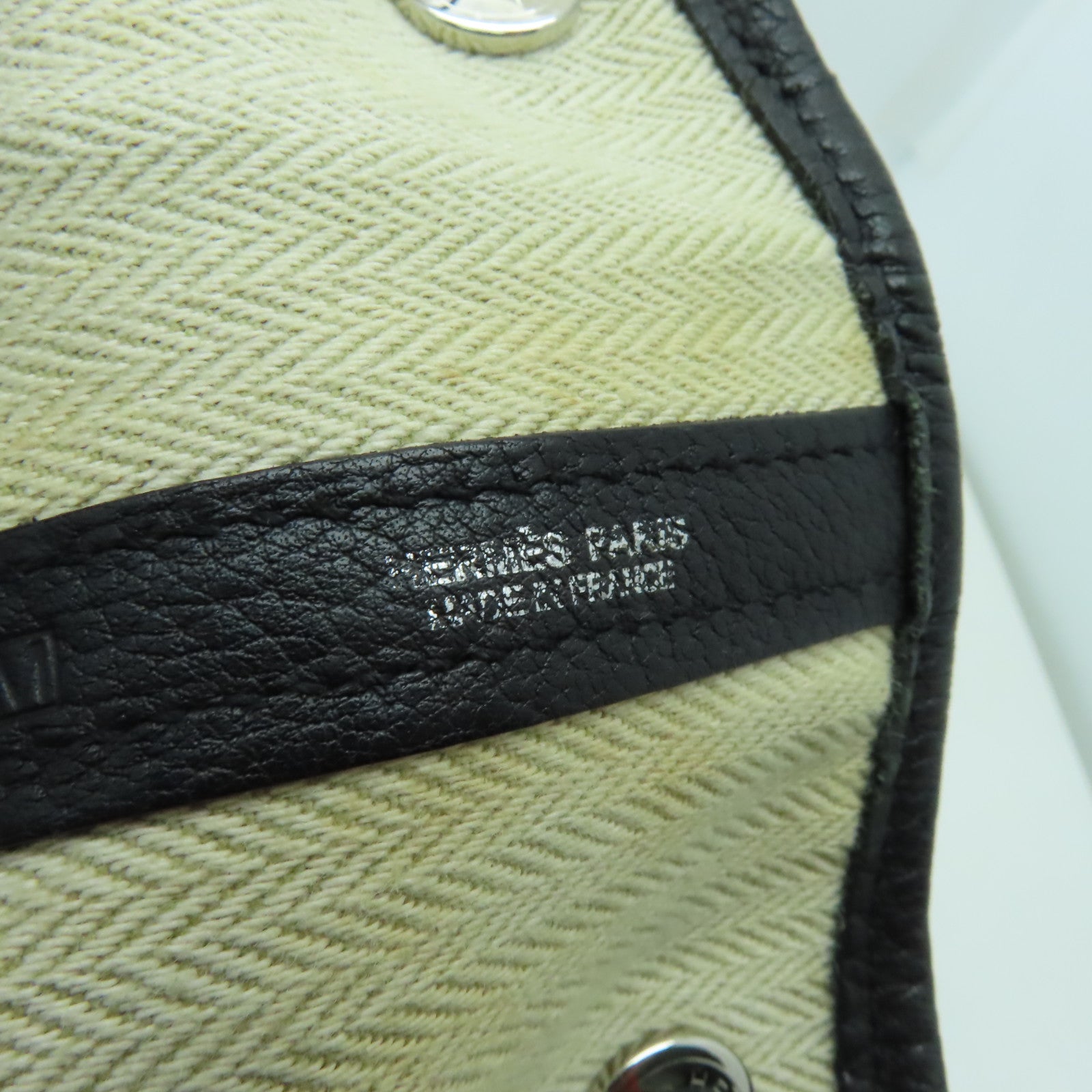 HERMES Negonda皮革Garden Party PM銀扣手挽袋Noir黑色