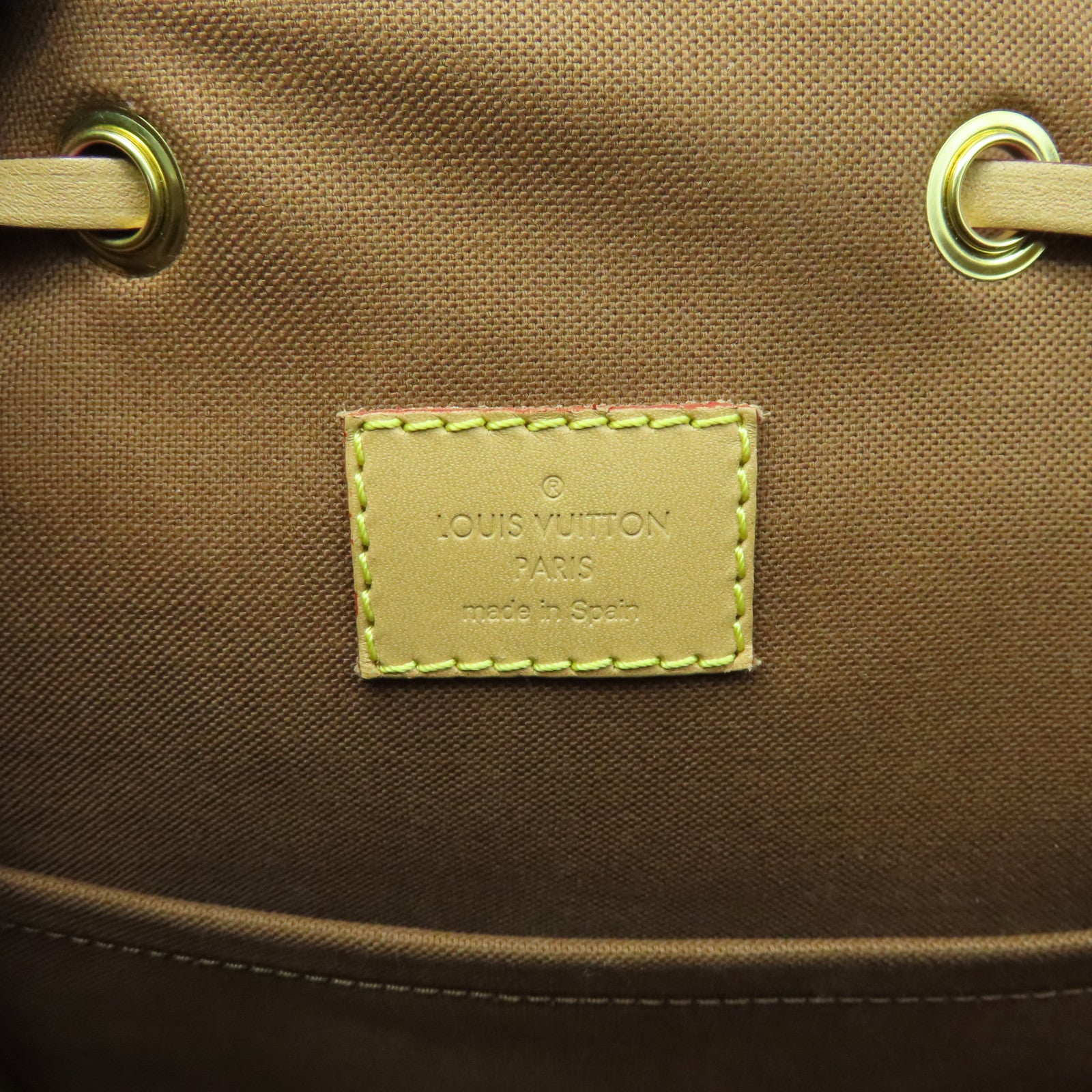 LOUIS VUITTON Monogram Montsuris PM Gold Buckle Backpack Brown