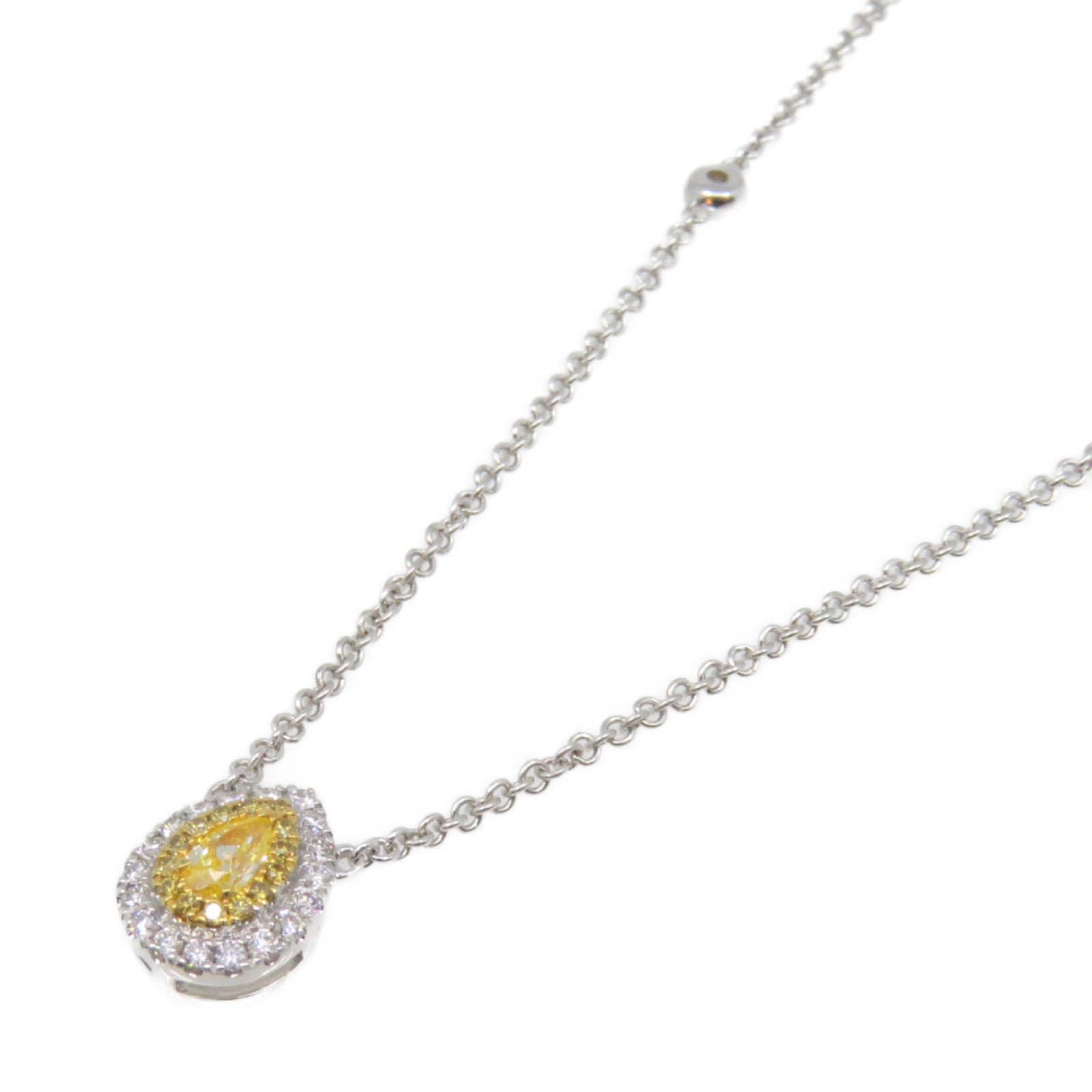 JEWELRY 【激減優惠】18K白金/0.07ct黃色鑽石/0.222ct鑽石Yellow Diamond Necklace項鍊