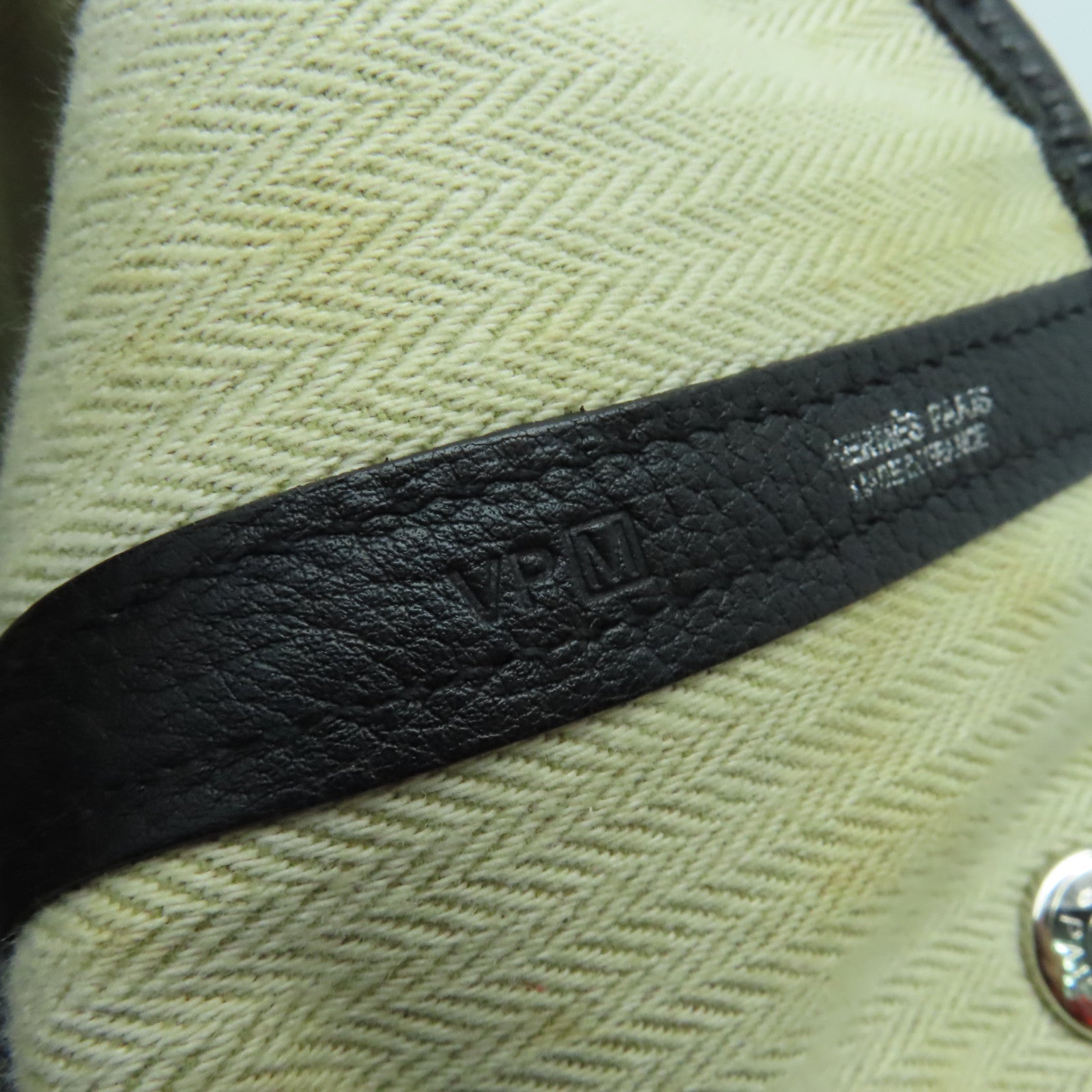 HERMES Negonda皮革Garden Party PM銀扣手挽袋Noir黑色