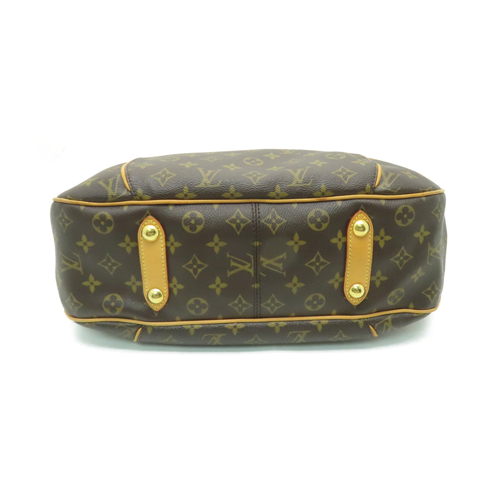 LOUIS VUITTON Monogram Galliera PM金扣肩背袋棕色
