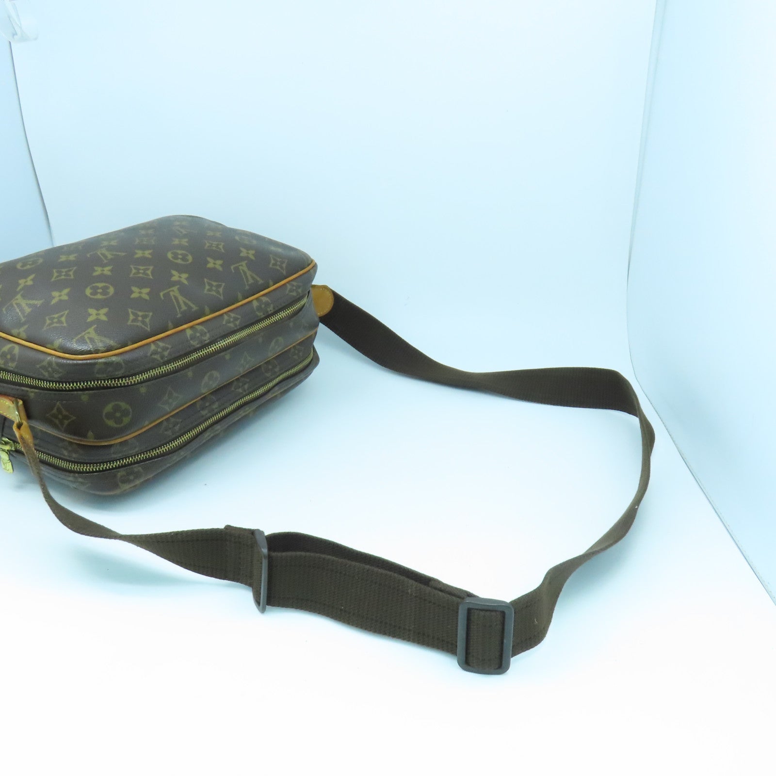LOUIS VUITTON Monogram Reporter金扣肩背袋啡色