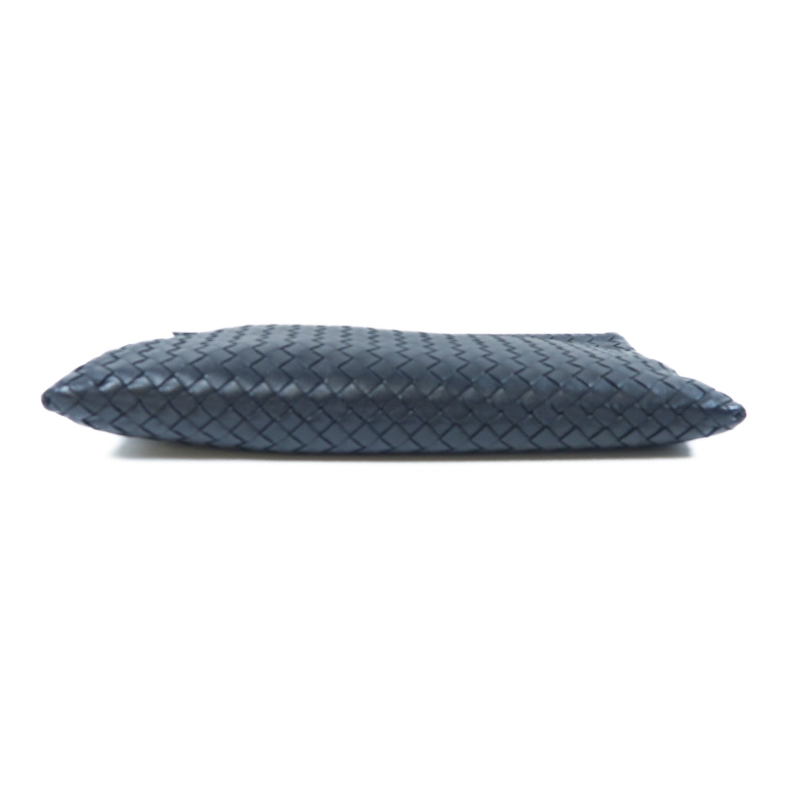 BOTTEGA VENETA 羊皮織紋皮革Clutch金扣手拿包黑色