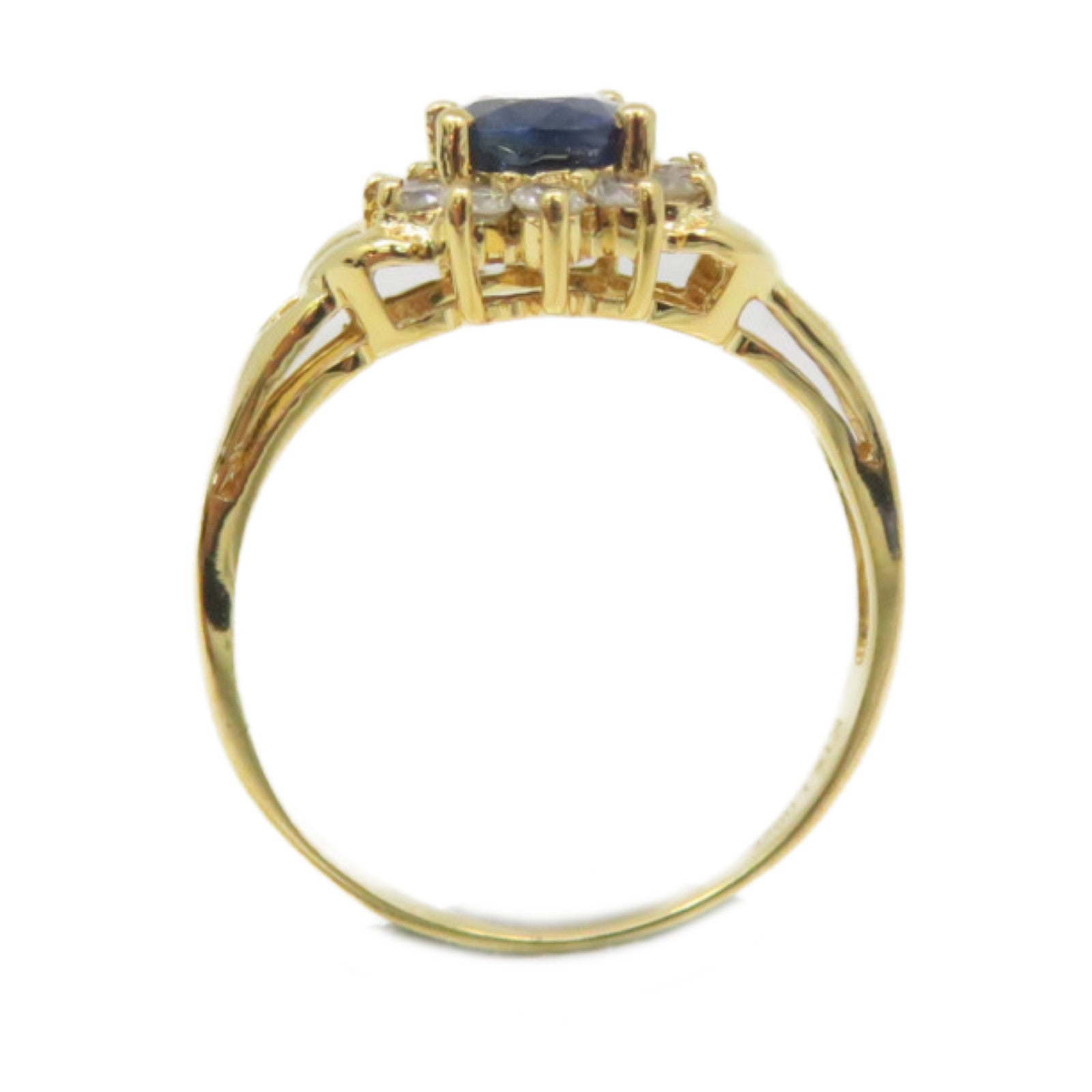 JEWELRY 18K Gold/Sapphire/Diamond Sapphire Ring US#6.5