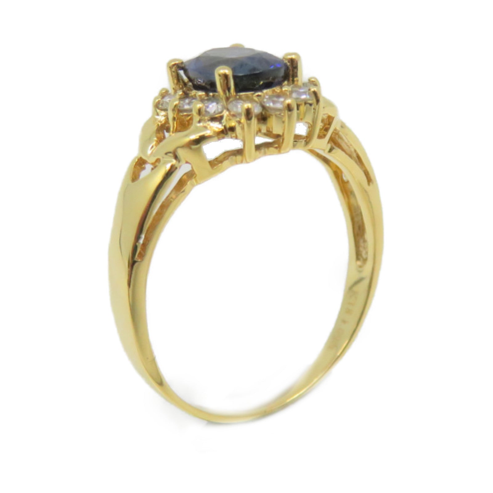 JEWELRY 18K Gold/Sapphire/Diamond Sapphire Ring US#6.5