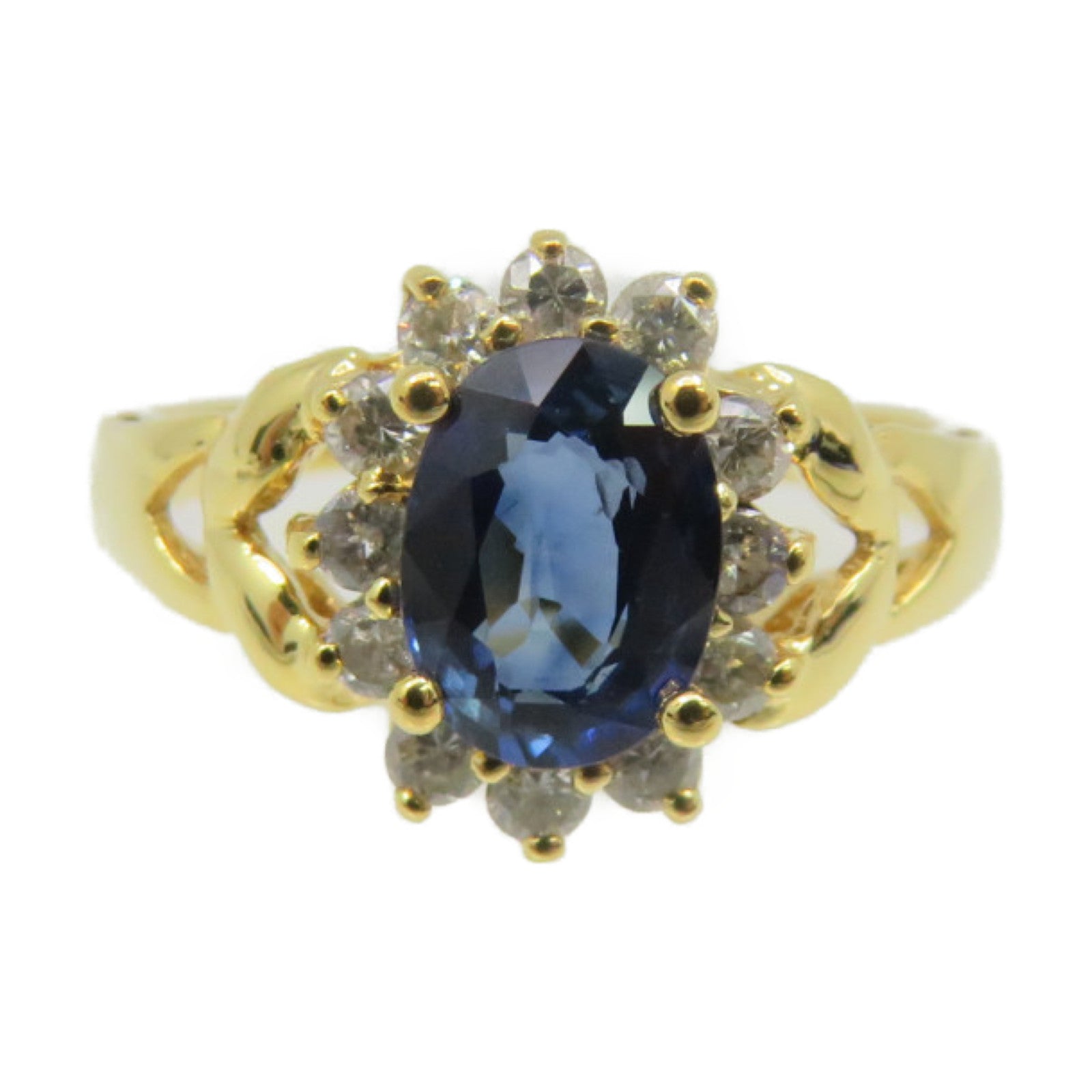 JEWELRY 18K Gold/Sapphire/Diamond Sapphire Ring US#6.5