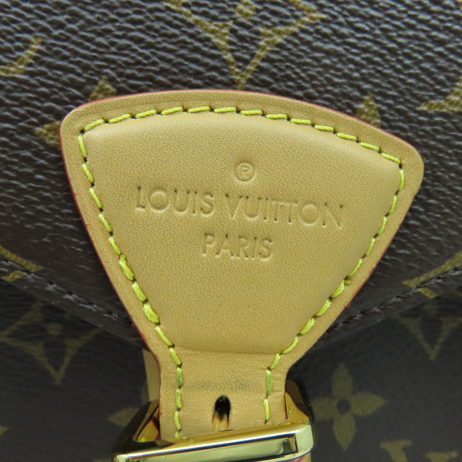 LOUIS VUITTON Monogram Montsuris PM Gold Buckle Backpack Brown