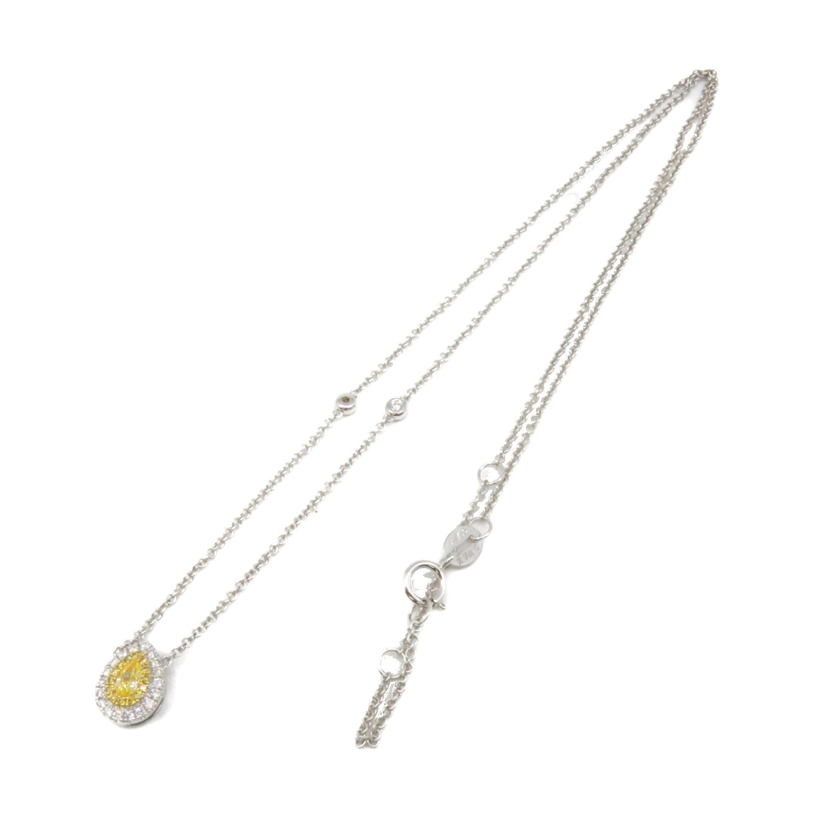 JEWELRY 【激減優惠】18K白金/0.07ct黃色鑽石/0.222ct鑽石Yellow Diamond Necklace項鍊