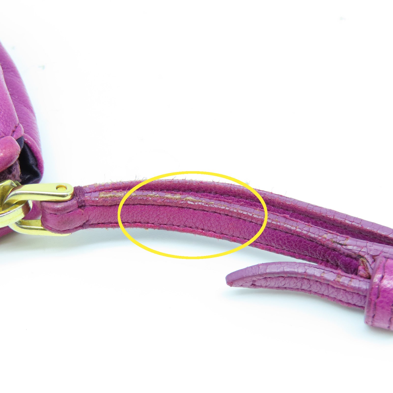 Miu Miu Sheepskin Leather Pouch Gold Buckle Clutch Purple