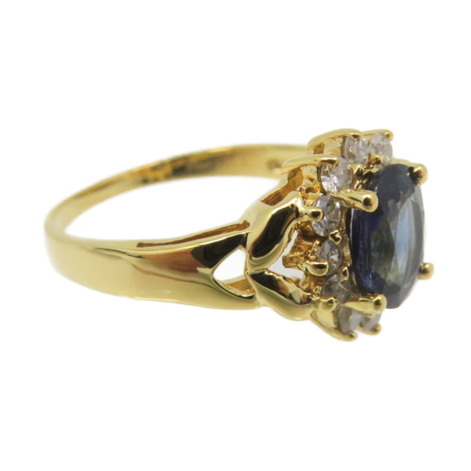 JEWELRY 18K Gold/Sapphire/Diamond Sapphire Ring US#6.5