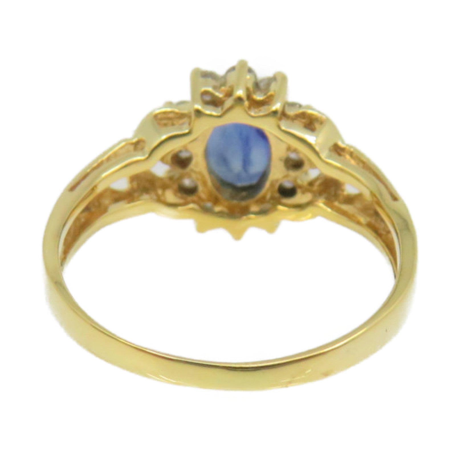 JEWELRY 18K Gold/Sapphire/Diamond Sapphire Ring US#6.5