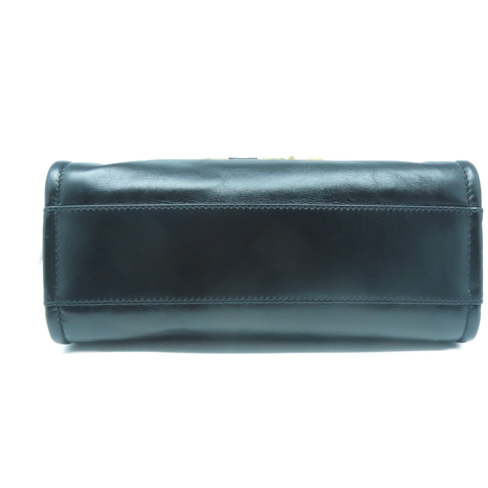 CHANEL 牛皮皮革Handbag金扣鏈帶肩背袋黑色