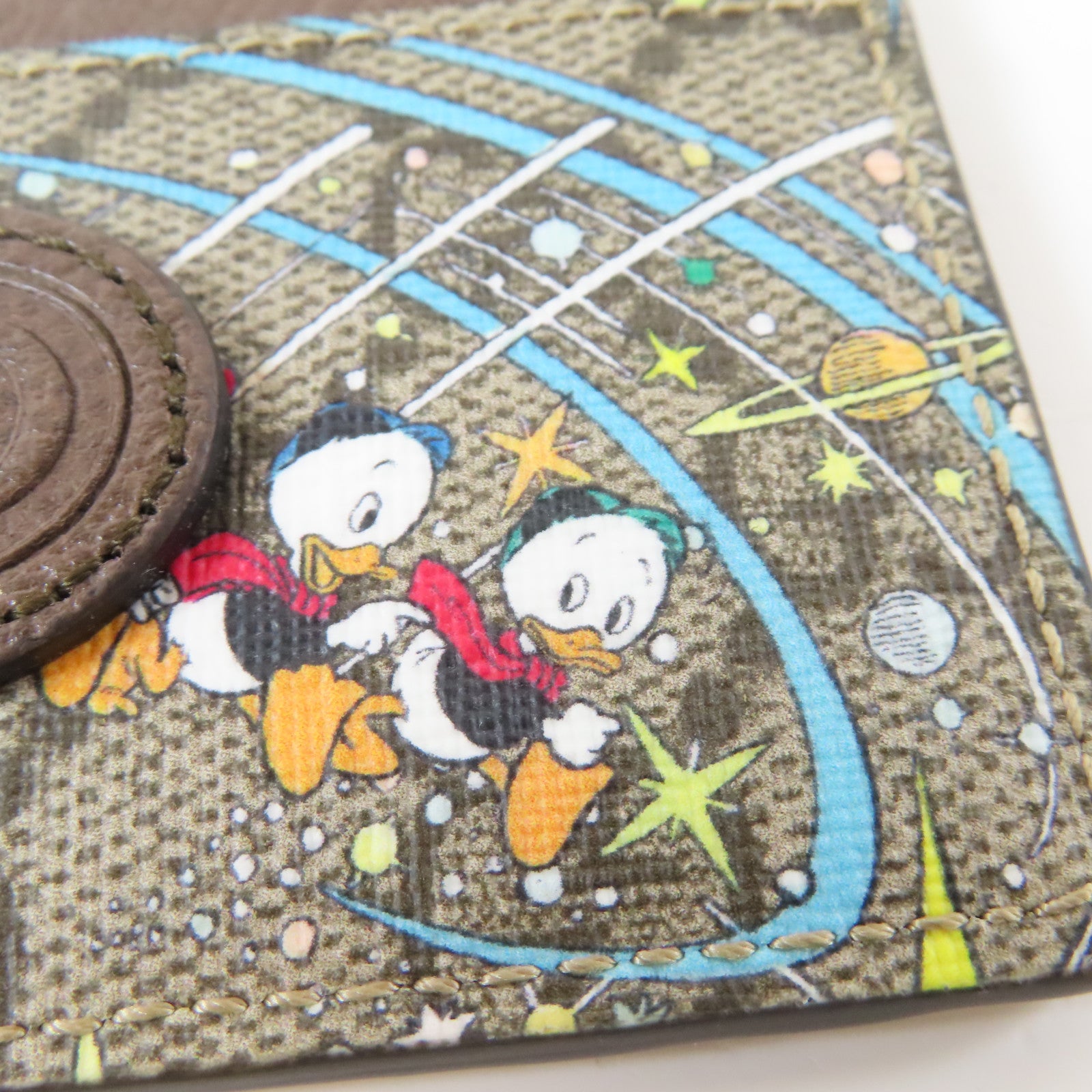 GUCCI 塗層帆布Disney x Gucci Donald Duck Card Case卡片套啡色