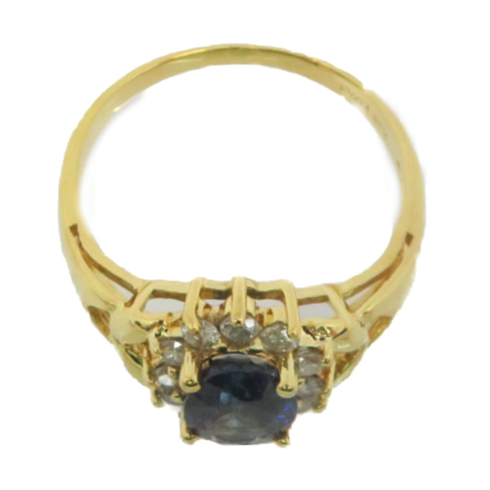 JEWELRY 18K Gold/Sapphire/Diamond Sapphire Ring US#6.5