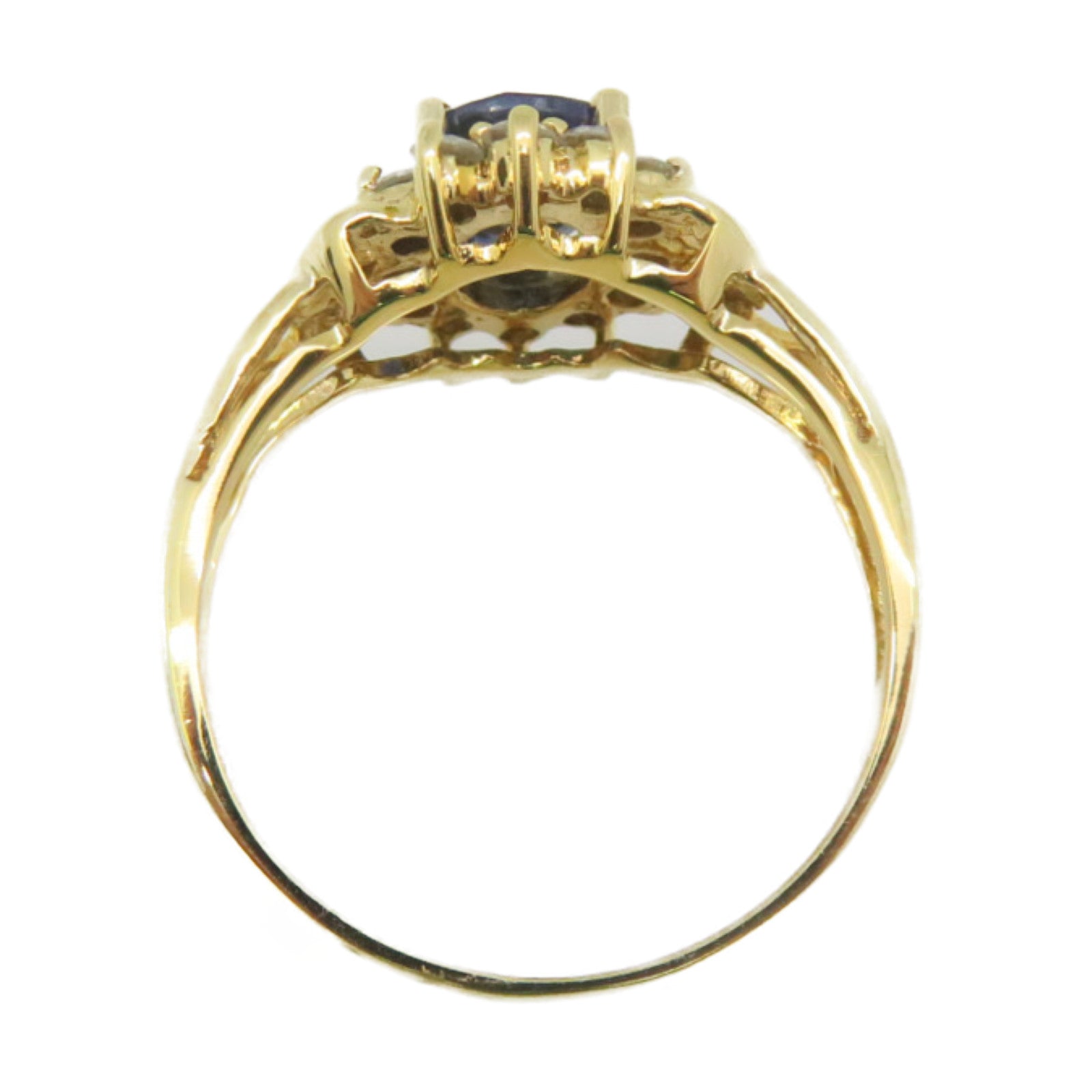 JEWELRY 18K Gold/Sapphire/Diamond Sapphire Ring US#6.5