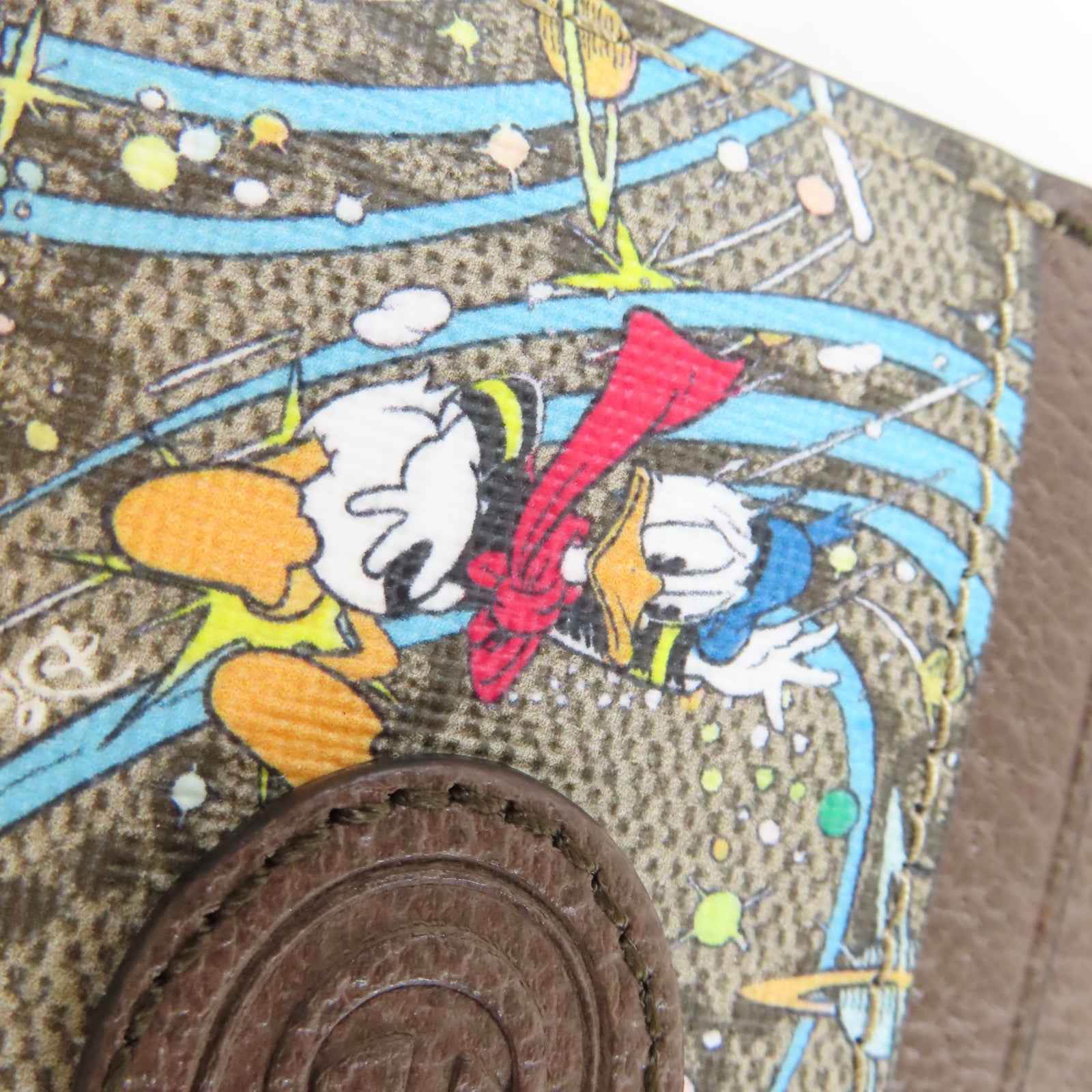 GUCCI 塗層帆布Disney x Gucci Donald Duck Card Case卡片套啡色