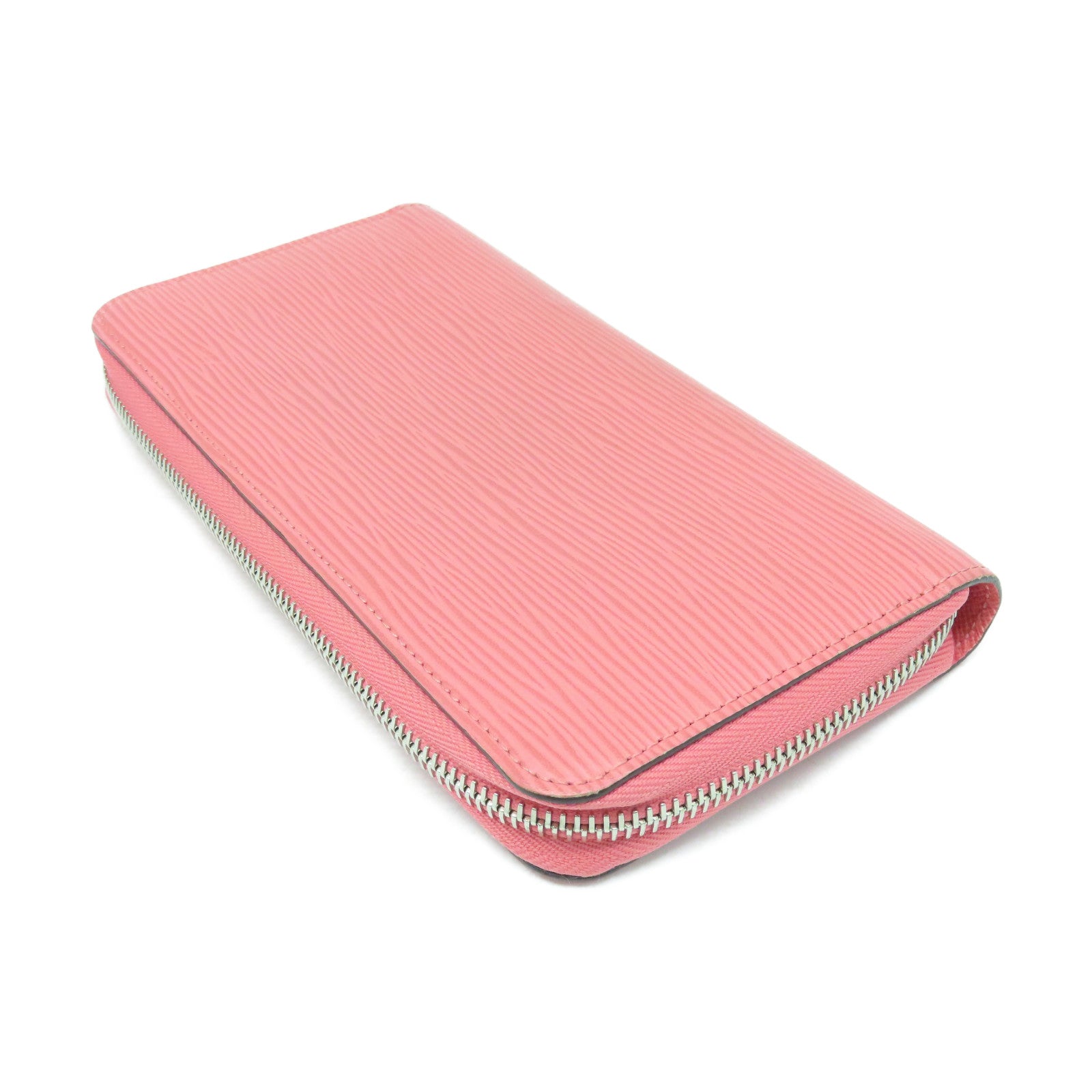 LOUIS VUITTON Epi Zipper Wallet银扣长钱包粉红色