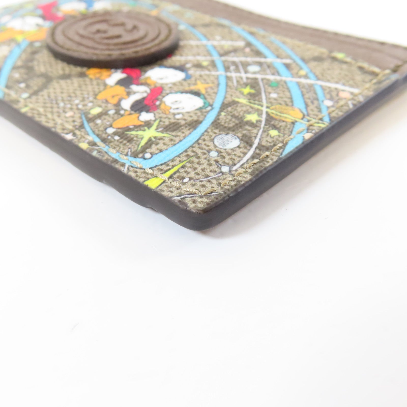 GUCCI 塗層帆布Disney x Gucci Donald Duck Card Case卡片套啡色