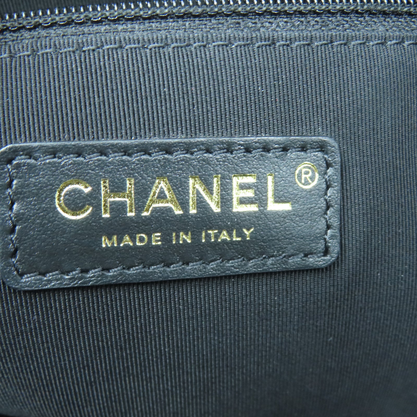CHANEL 牛皮皮革Handbag金扣鏈帶肩背袋黑色