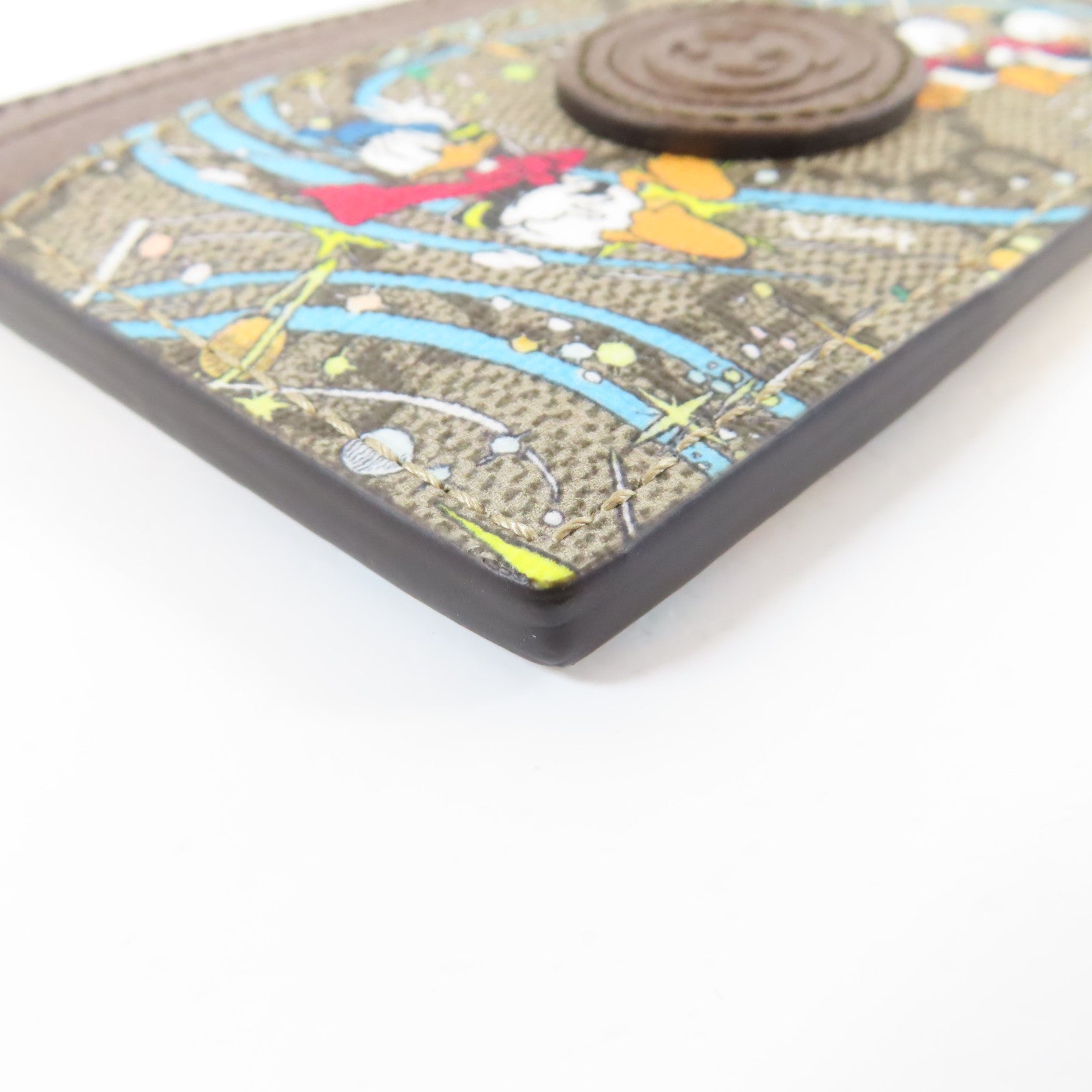 GUCCI 塗層帆布Disney x Gucci Donald Duck Card Case卡片套啡色