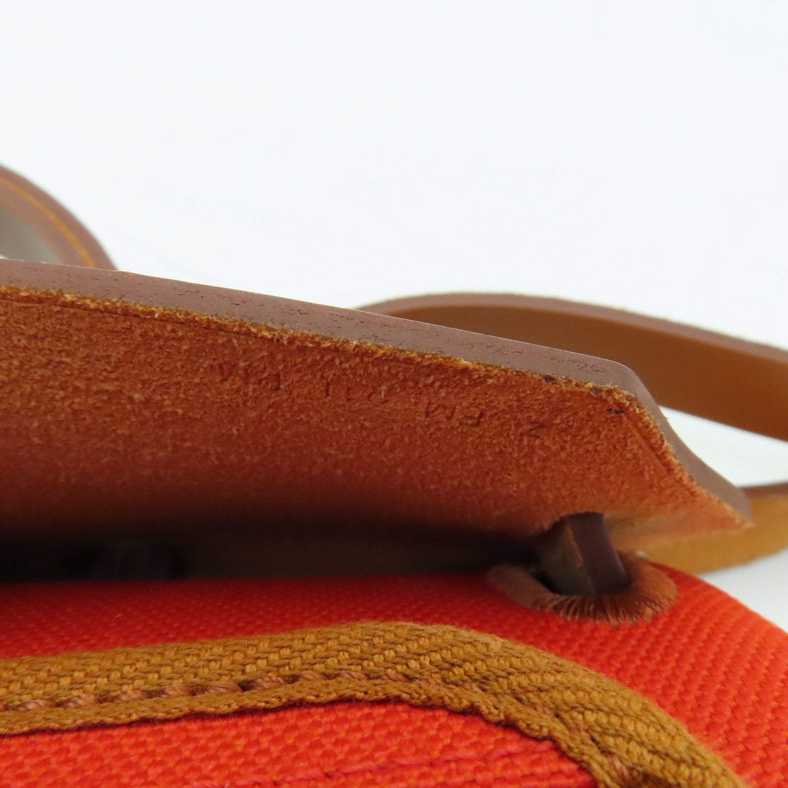 HERMES 【激減優惠】帆布Herbag PM銀扣手挽肩背兩用袋Mecano橙色