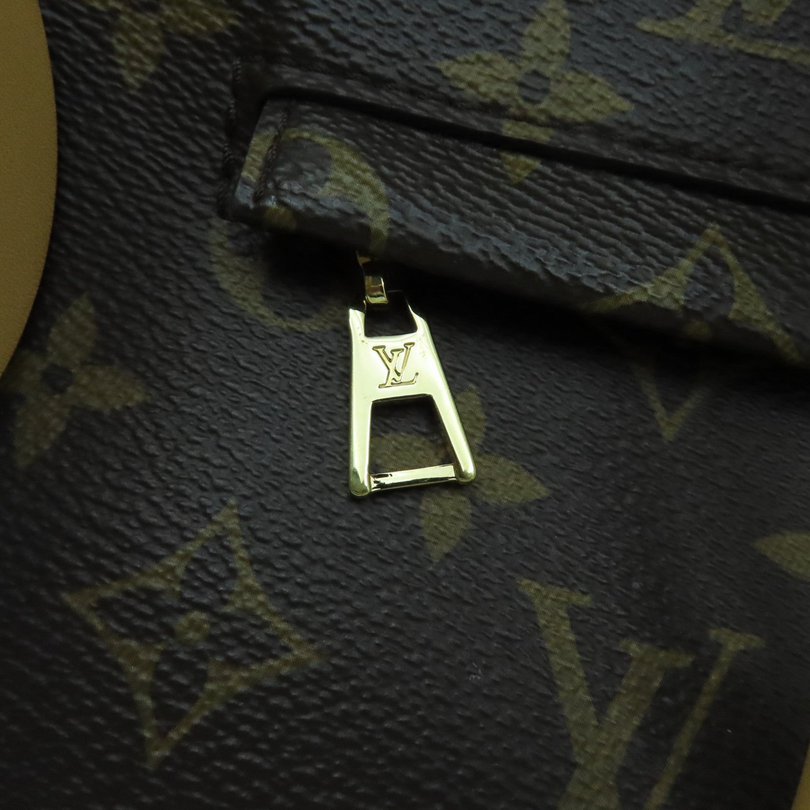 LOUIS VUITTON Monogram Montsuris PM Gold Buckle Backpack Brown