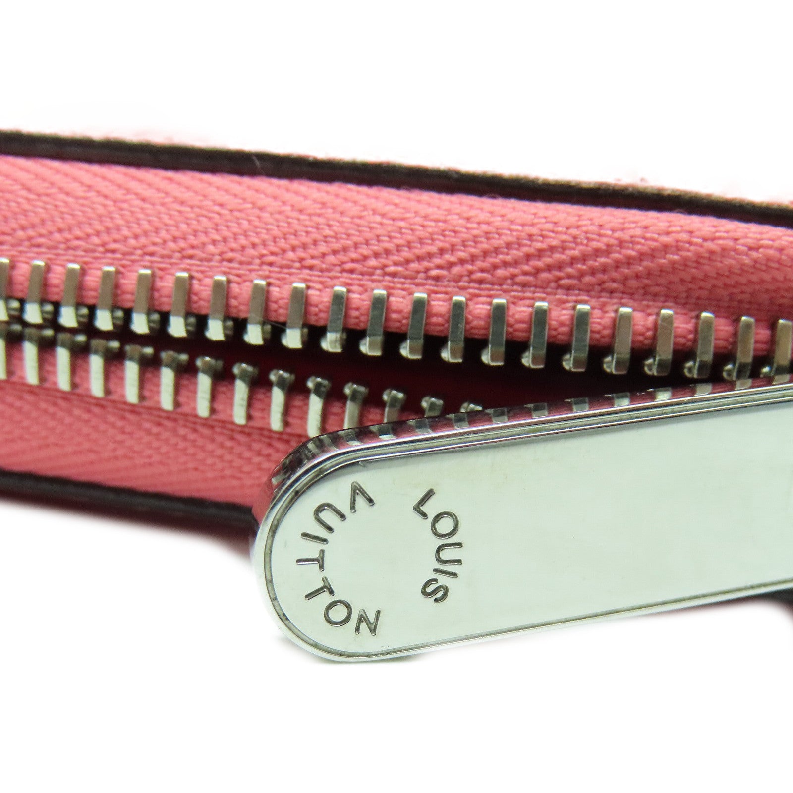 LOUIS VUITTON Epi Zipper Wallet银扣长钱包粉红色