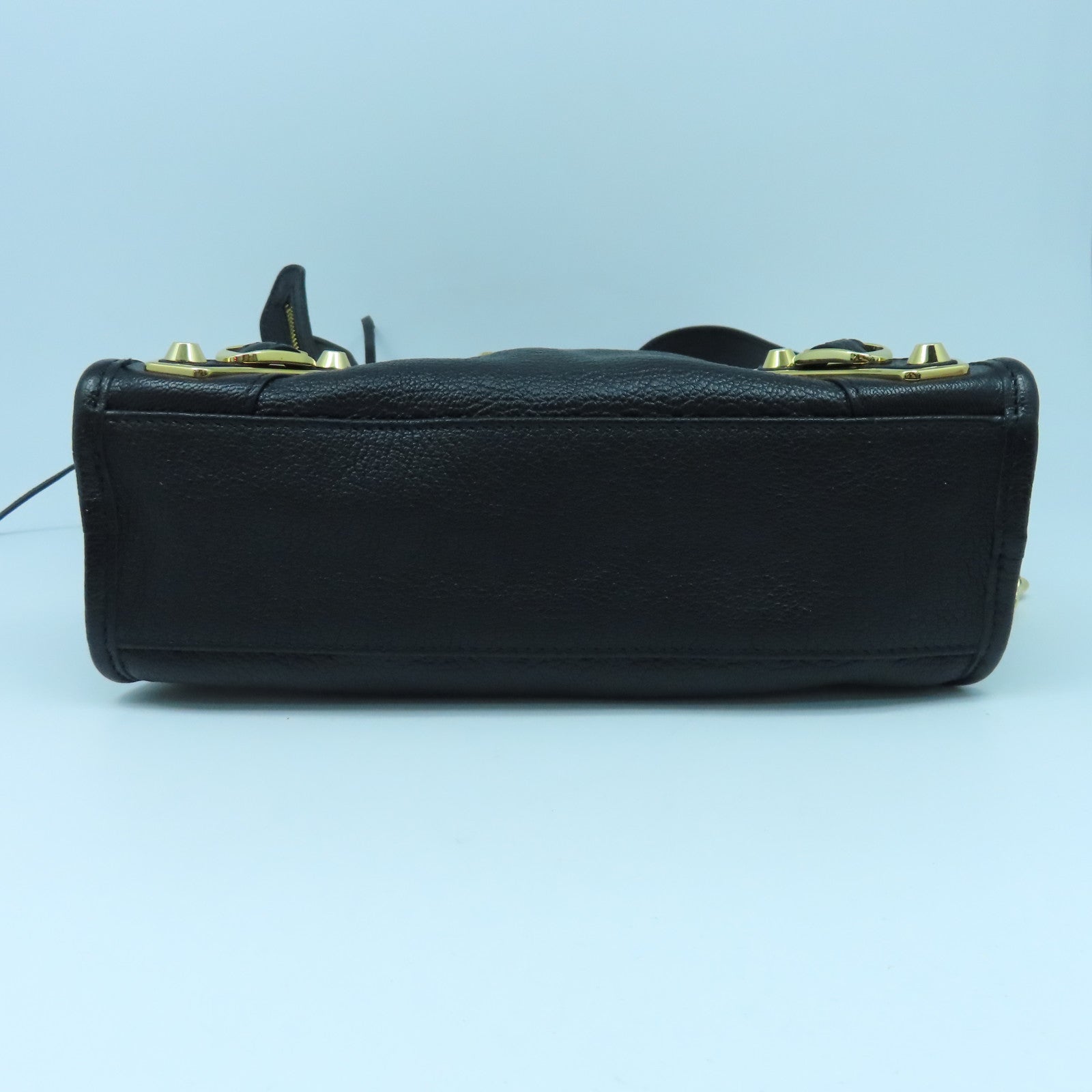 BALENCIAGA 牛皮牛革Mini Small金扣手挽肩背兩用袋黑色