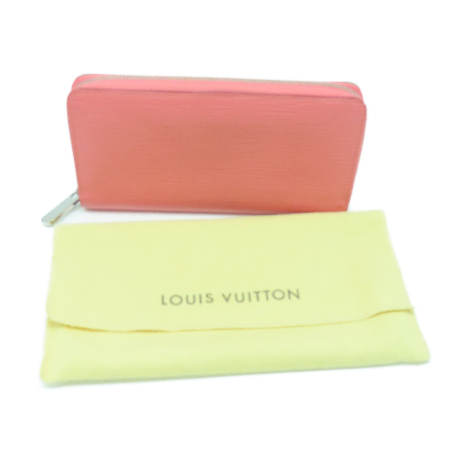 LOUIS VUITTON Epi Zipper Wallet银扣长钱包粉红色