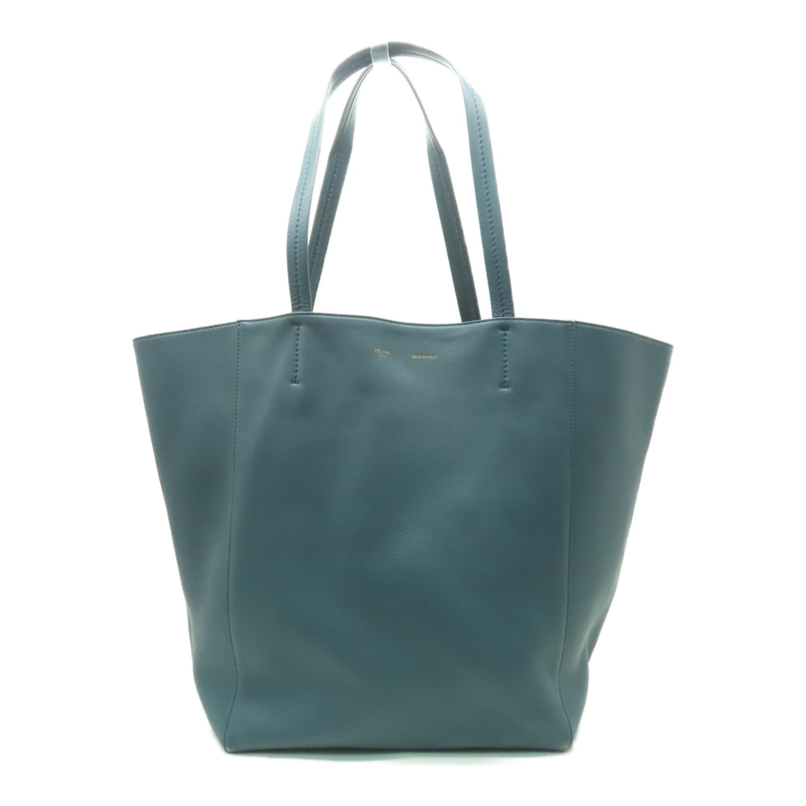 CELINE 【激減優惠】牛皮皮革Tote Bag金扣手挽肩背兩用袋灰藍色