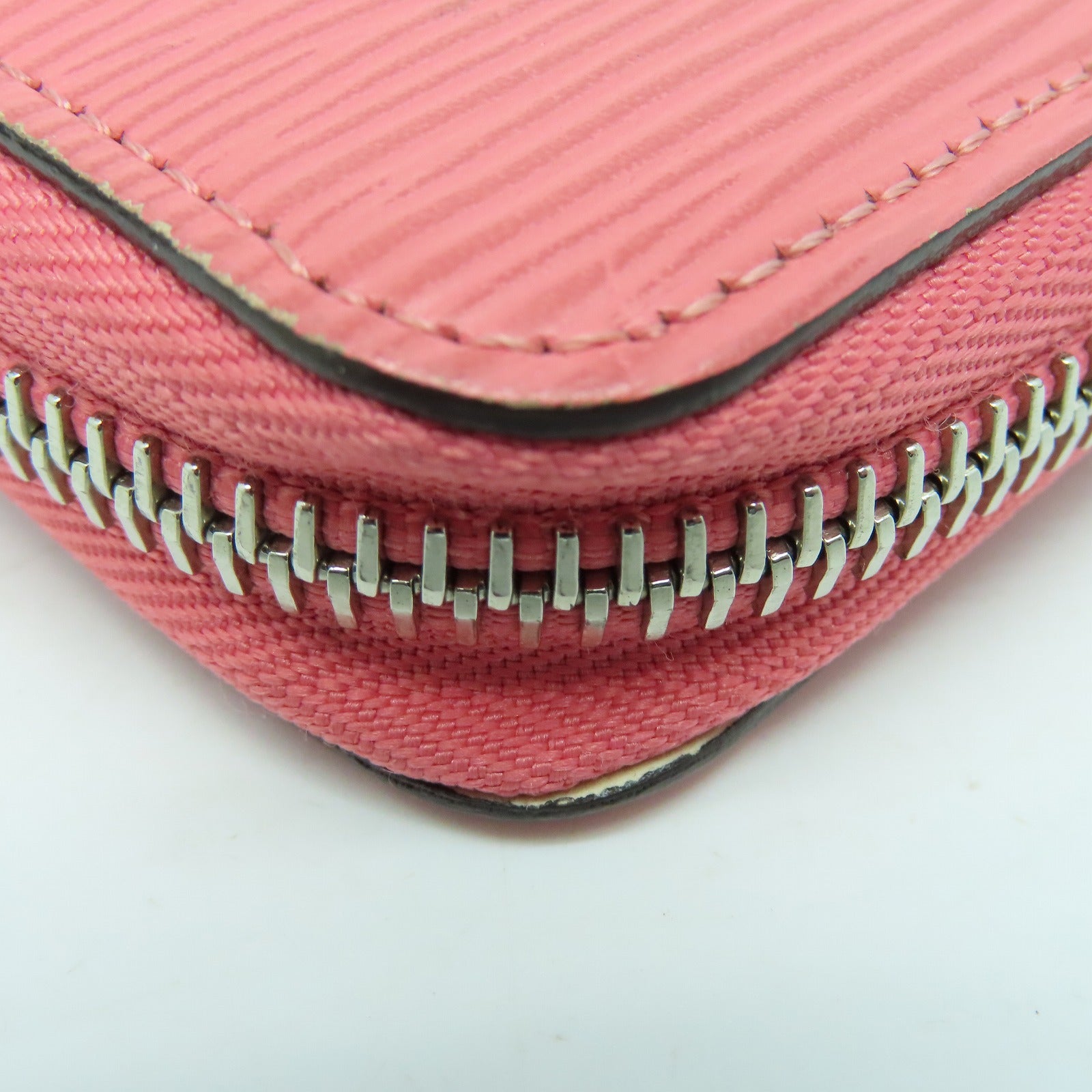 LOUIS VUITTON Epi Zipper Wallet银扣长钱包粉红色