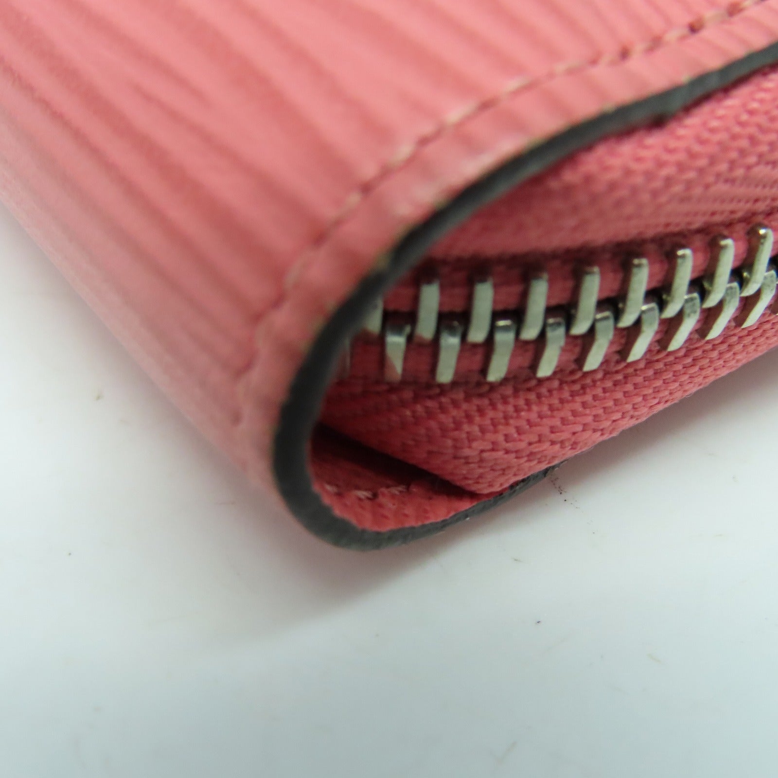 LOUIS VUITTON Epi Zipper Wallet银扣长钱包粉红色