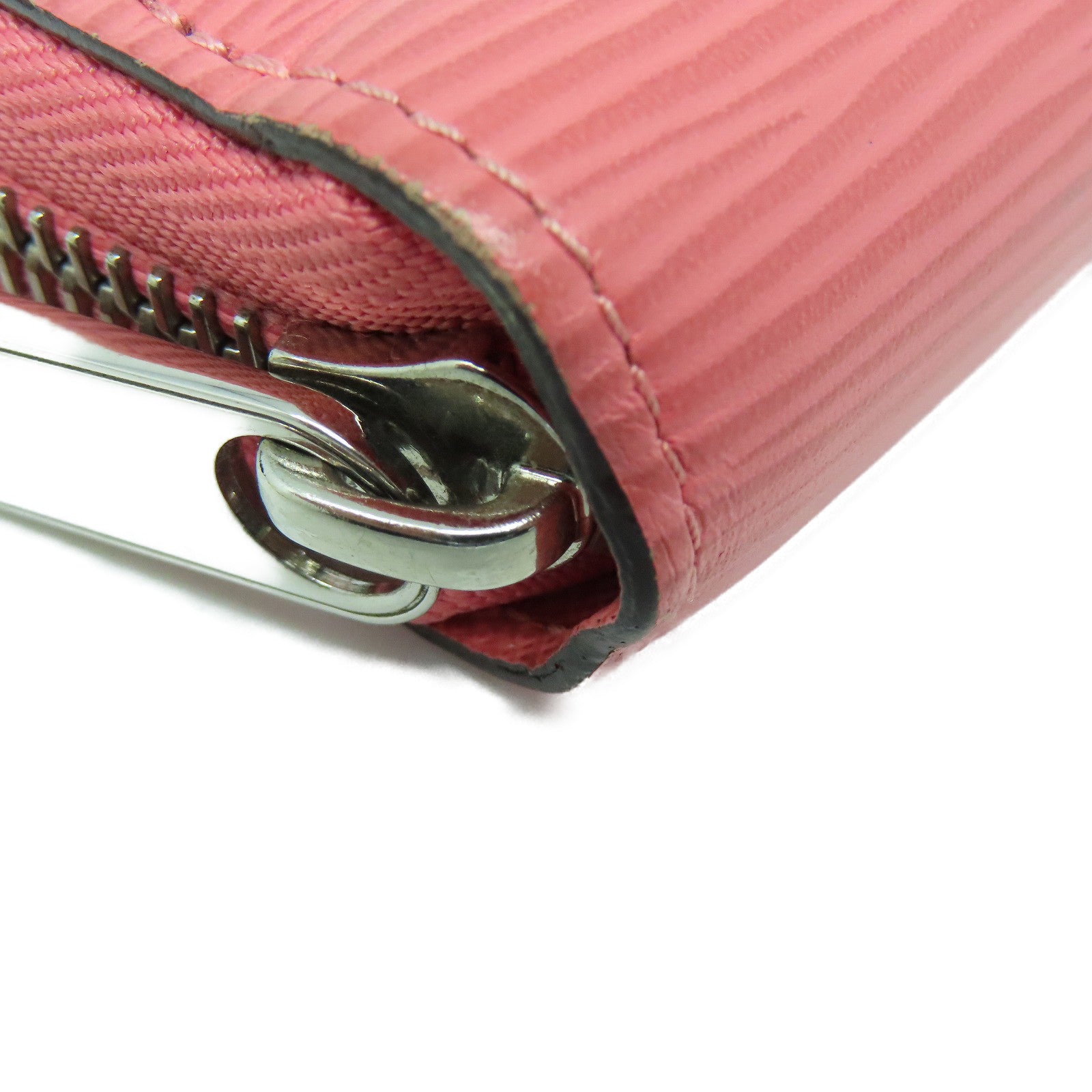 LOUIS VUITTON Epi Zipper Wallet银扣长钱包粉红色