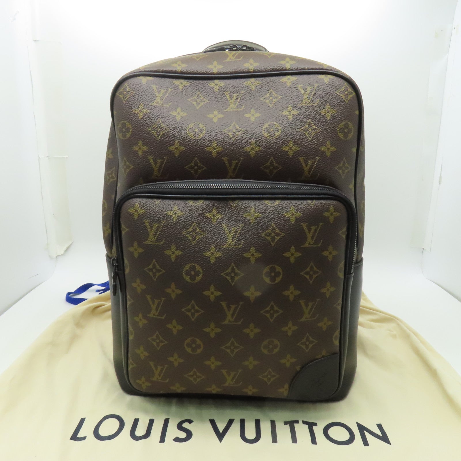 LOUIS VUITTON Monogram Macassar Dean Backpack Rucksack M45335 Brown/Black  Ladies