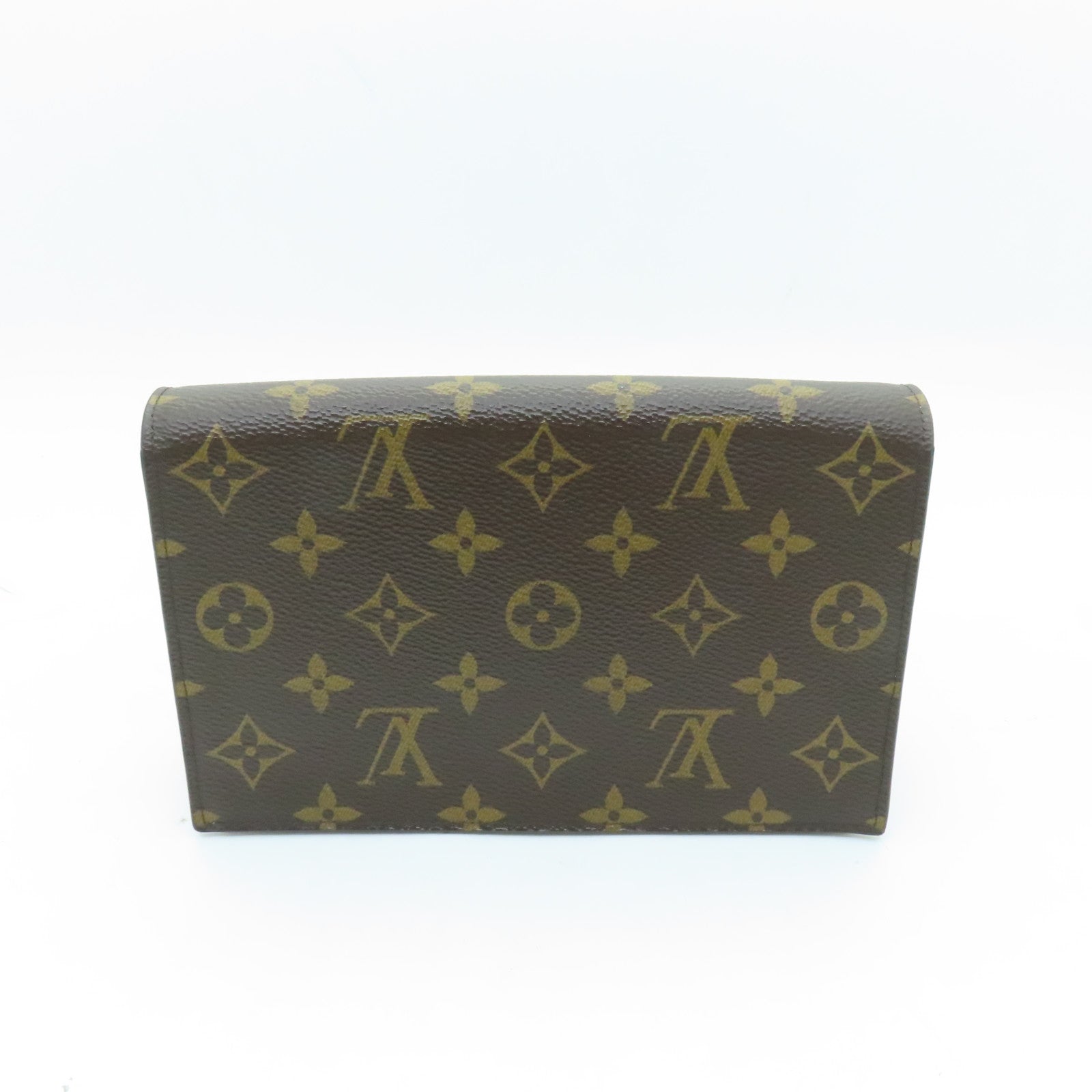 LOUIS VUITTON Monogram Flore Chain Wallet金扣鏈帶肩背袋棕色/粉紅色