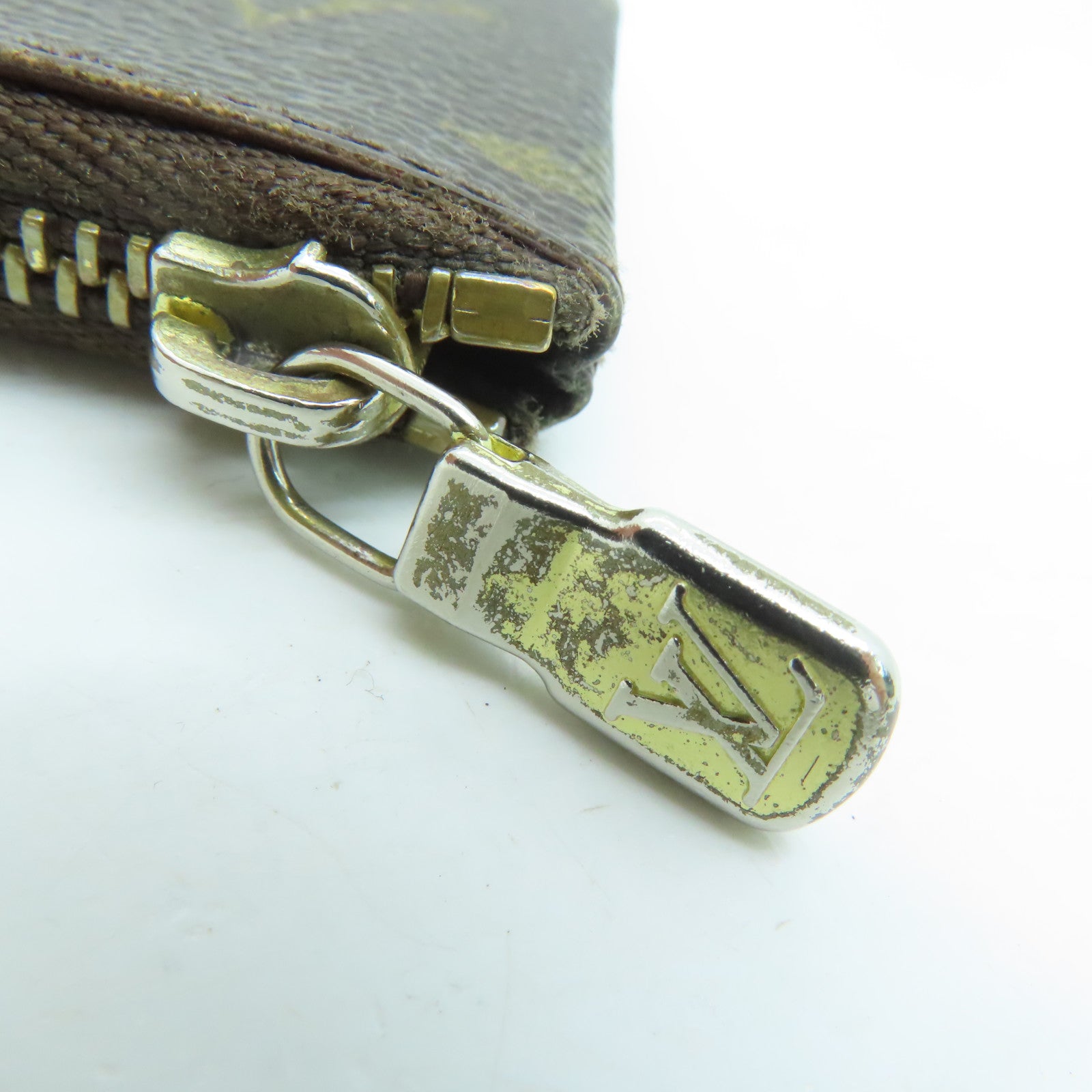 LOUIS VUITTON Monogram Conis Case金扣零钱包啡色