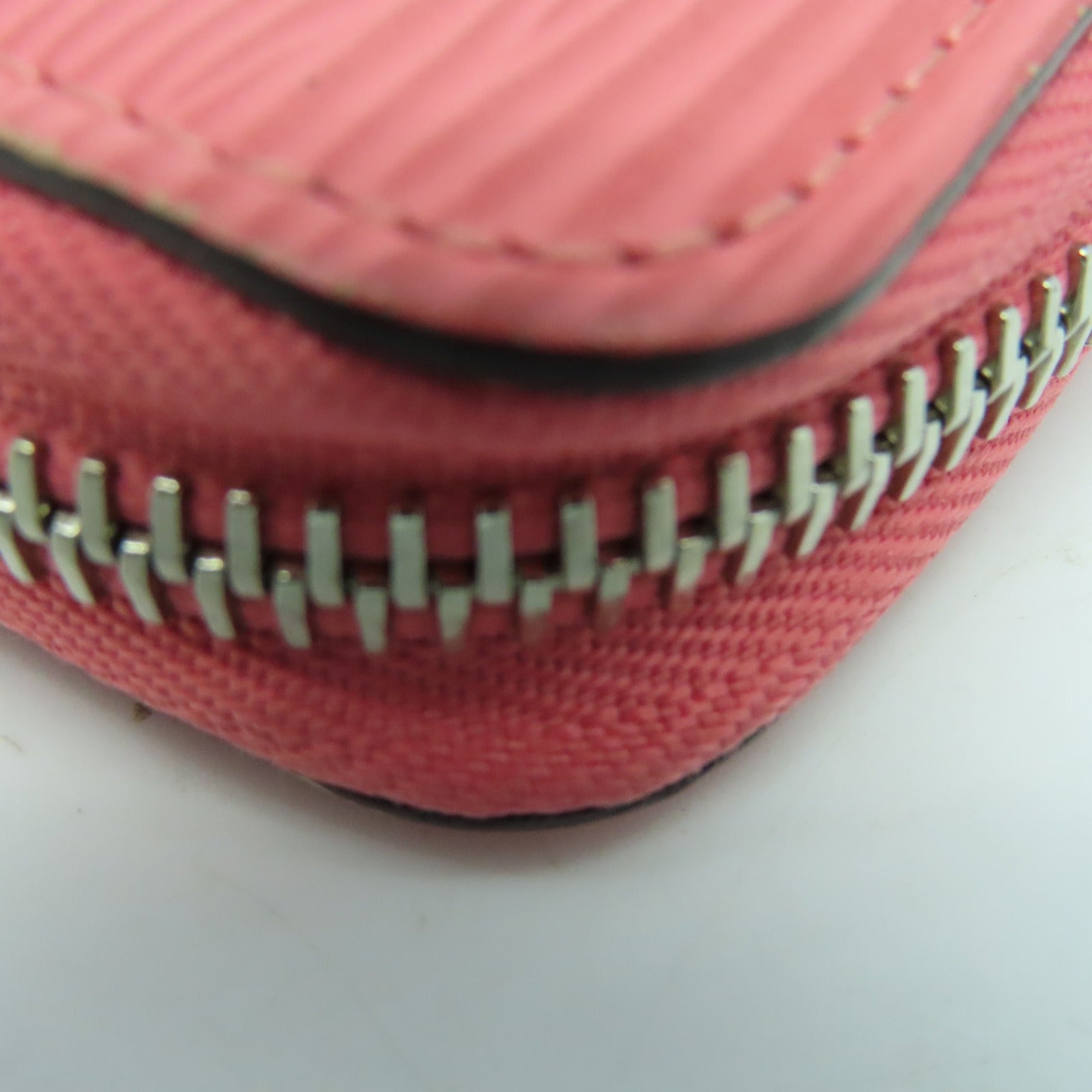 LOUIS VUITTON Epi Zipper Wallet银扣长钱包粉红色
